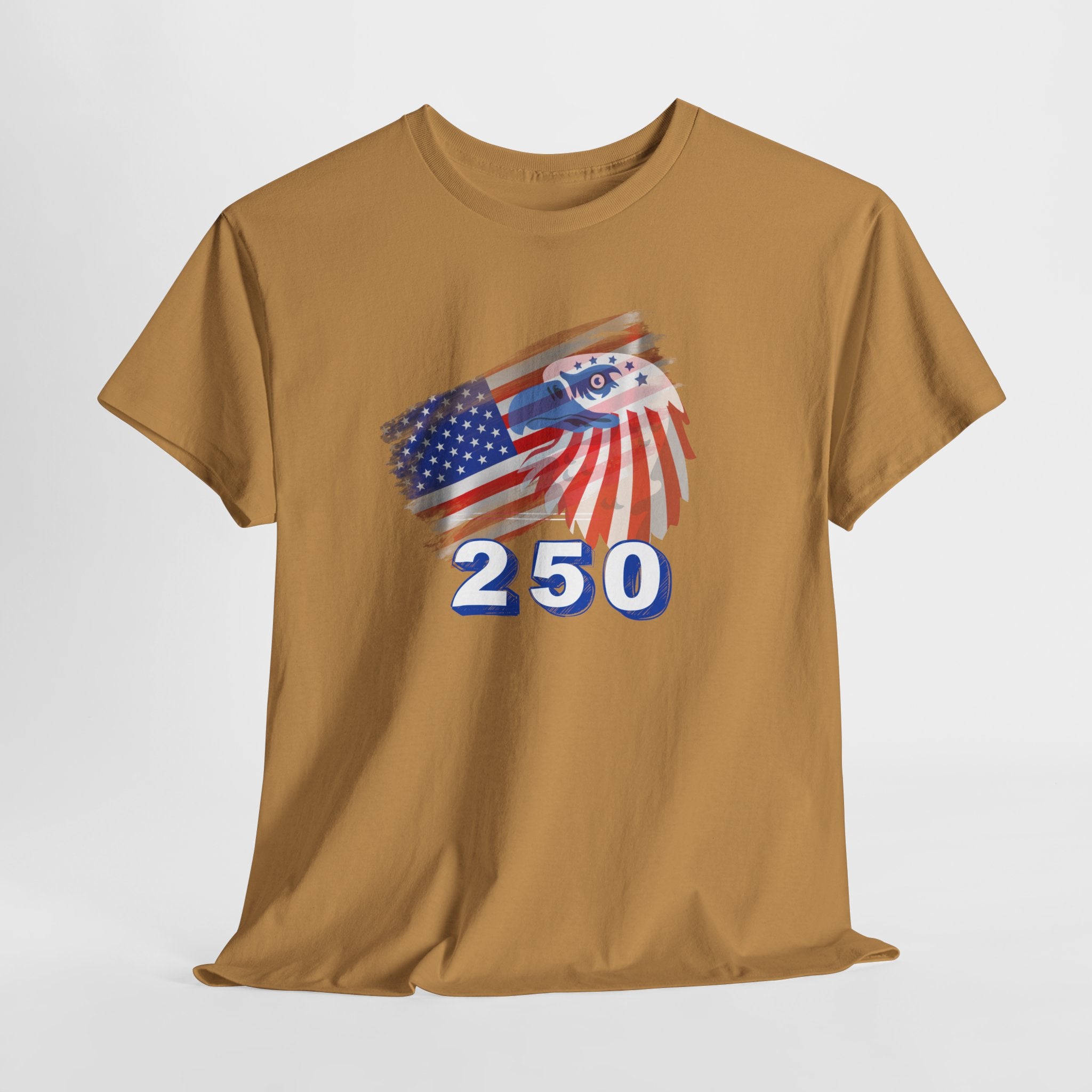 Patriotic 250 Birthday Graphic Tee, USA Flag T-Shirt, Americana Unisex Cotton Shirt, Independence Day Apparel, 250 Year Celebration Top