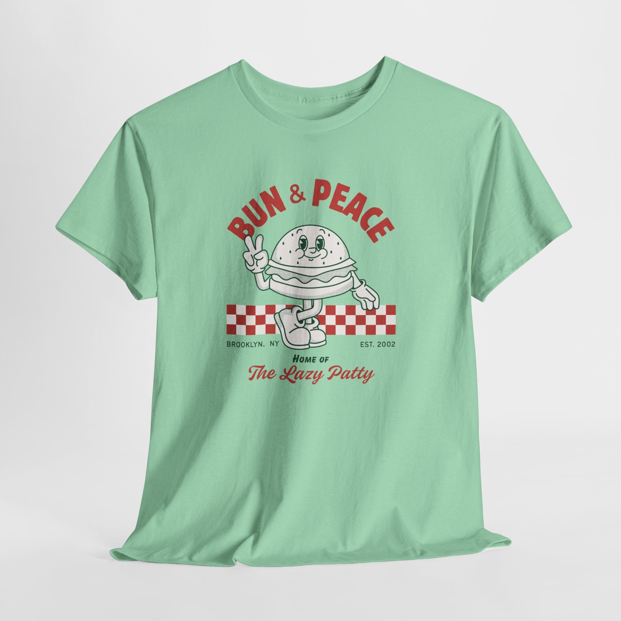 First a Workout...Then A Burger.   Immortalize Brooklyn's Famous Lazy Burger with this Heavy Cotton Unisex Tee Shirt