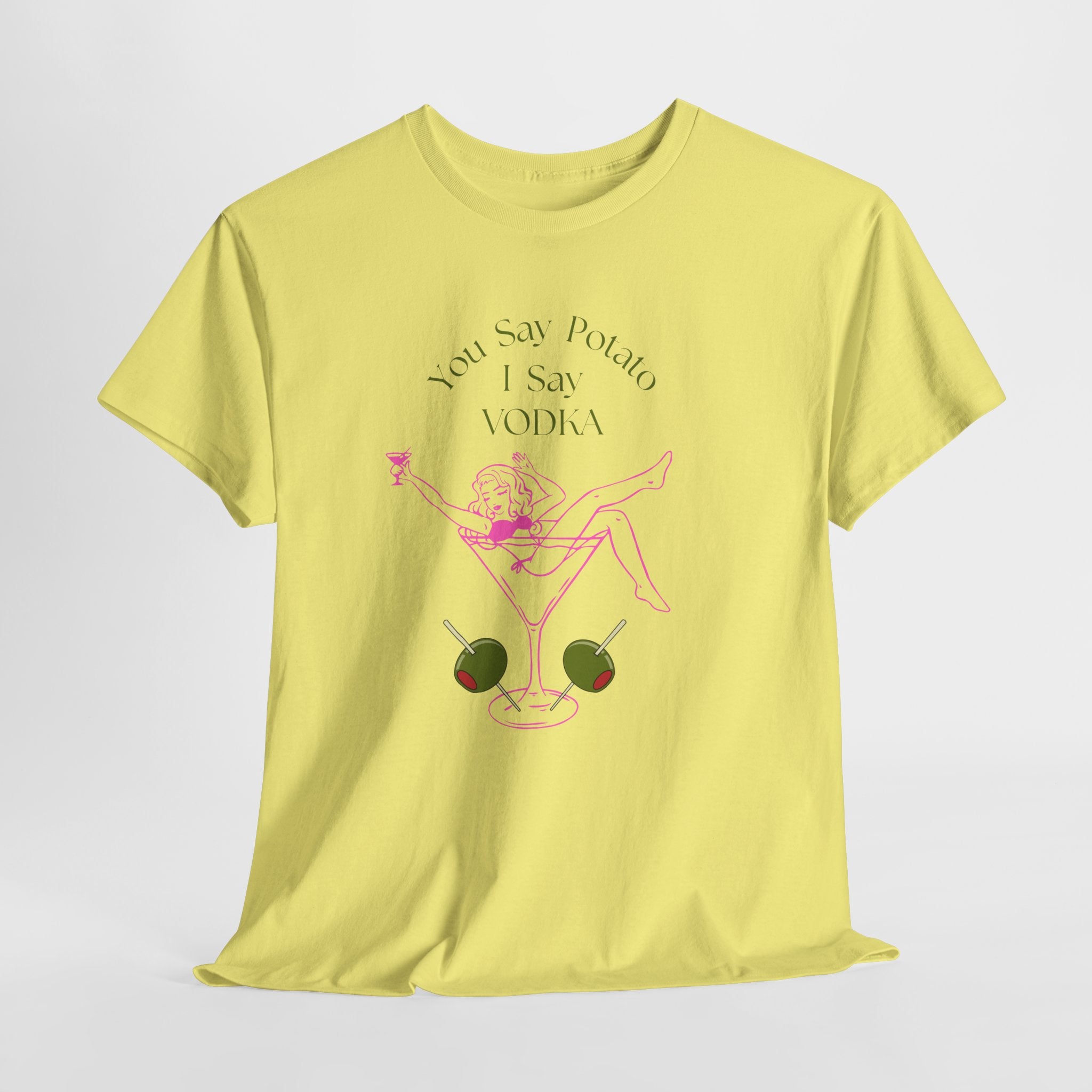 Fun Graphic  Martini Lady Coctail Culture Unisex Heavy Cotton  Tee