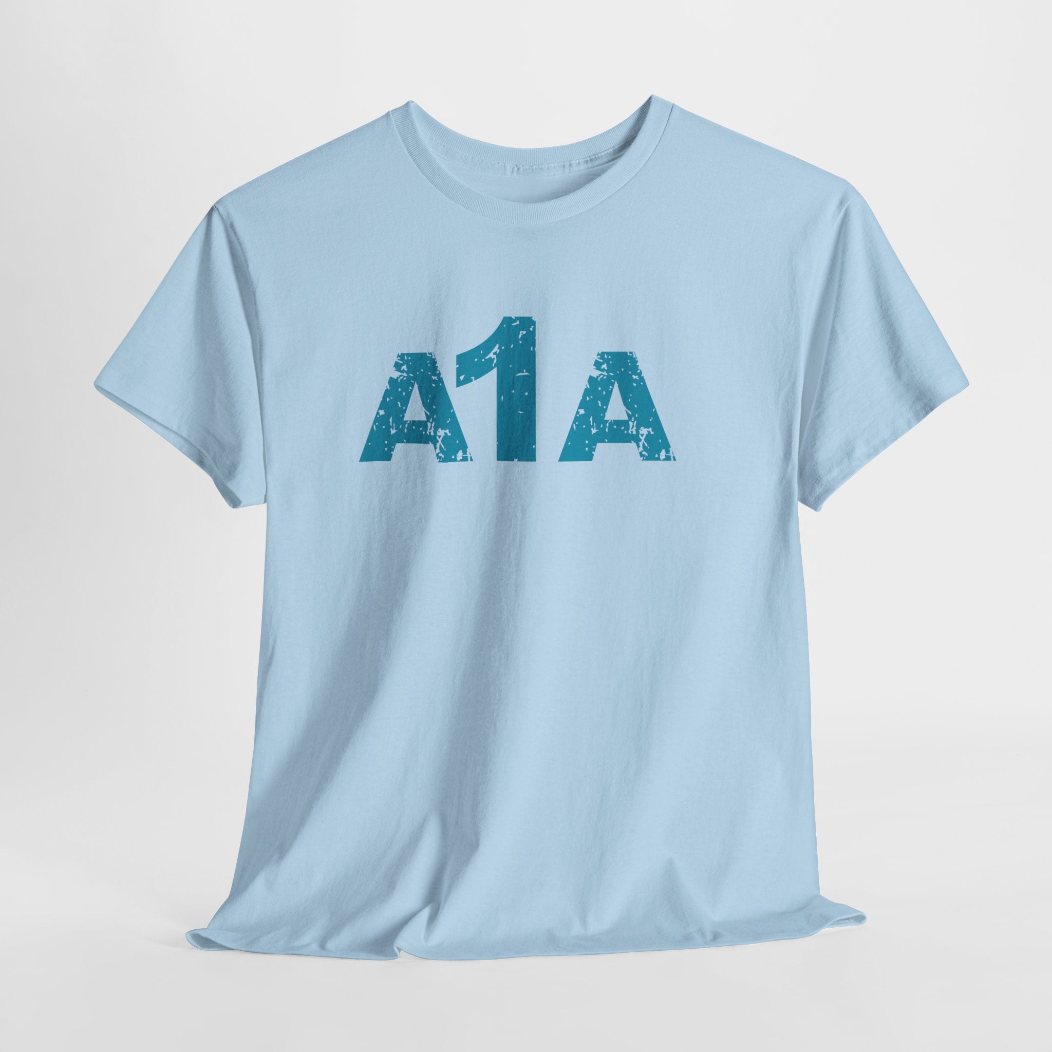 Headin Down The Coast on A1A Retro Beach Unisex Heavy Cotton T‑Shirt — Vintage Florida Highway Nautical Tee