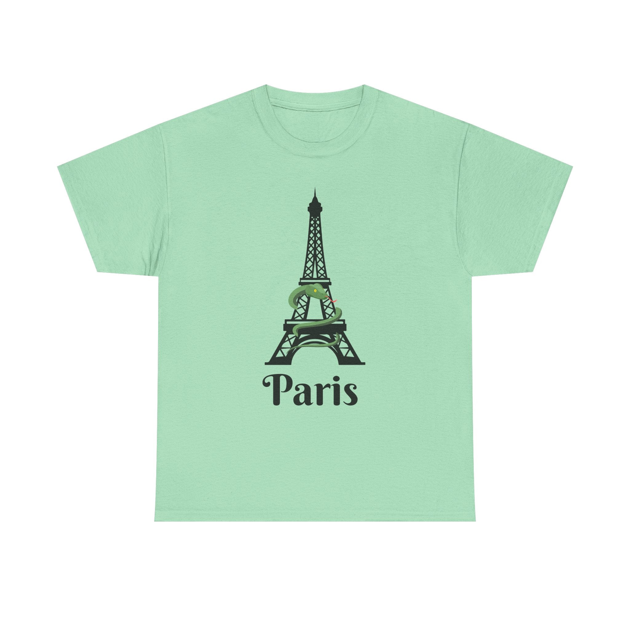 Fun and Quirky Paris Eiffel Tower Graphic Unisex Heavy Cotton Tee Shirt