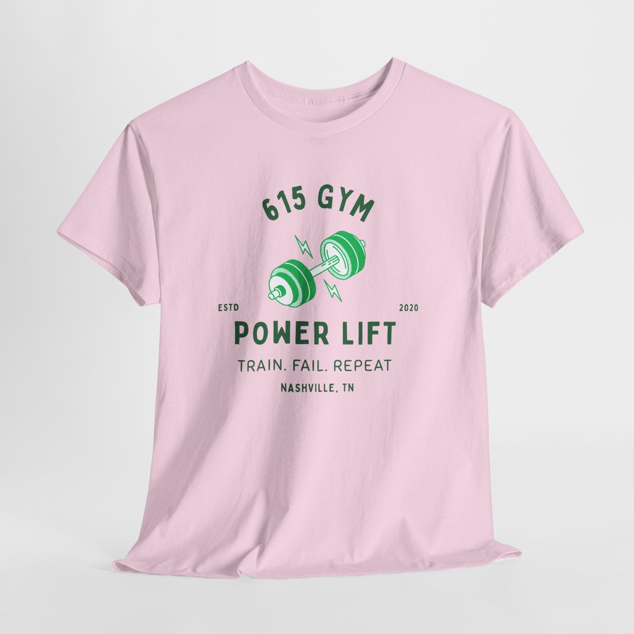 615 Gym Power Lift Nashville, TN  Classic workout gym Unisex Cotton Tee - Workout with Nashville's Popular 615 Gym Design