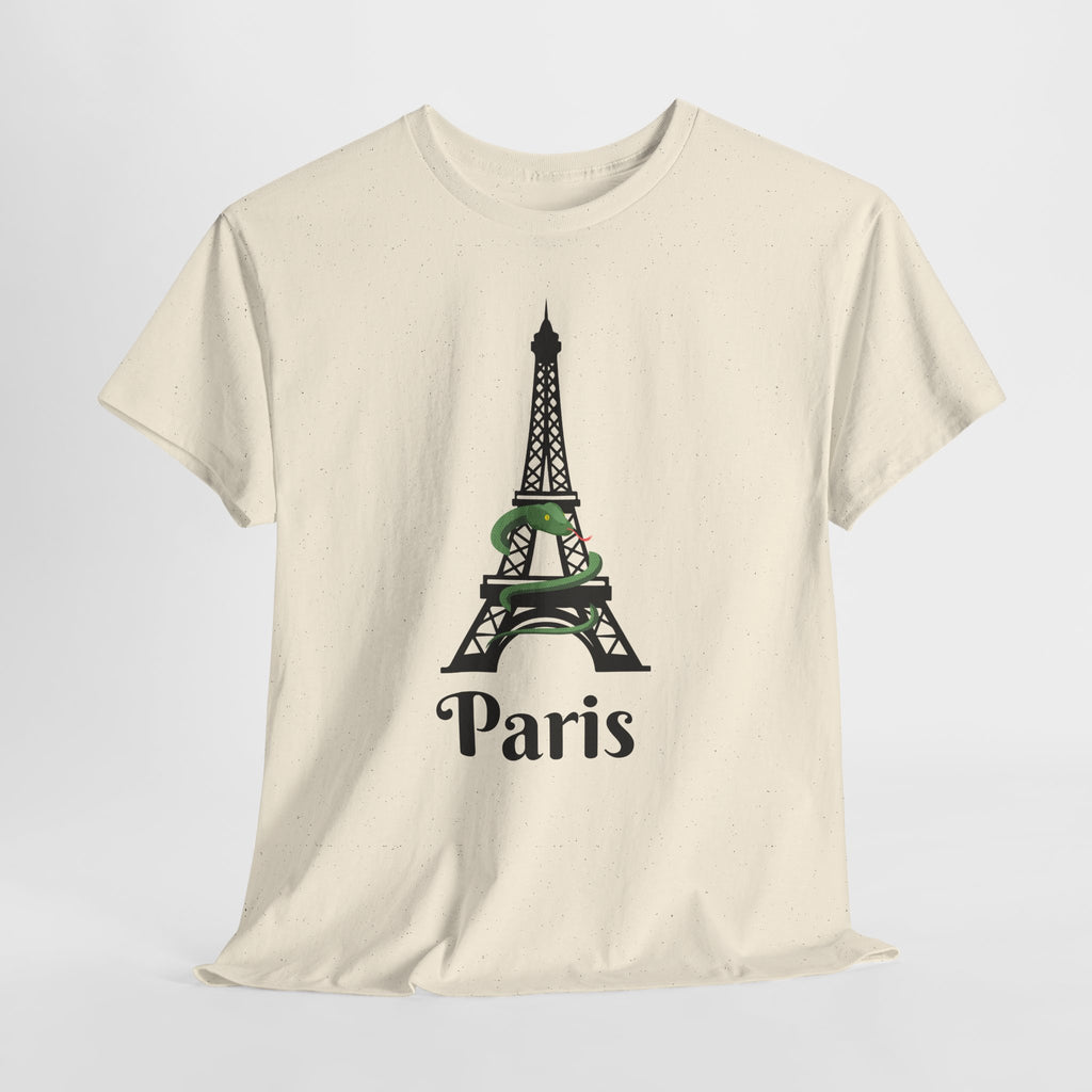 Fun and Quirky Paris Eiffel Tower Graphic Unisex Heavy Cotton Tee Shirt