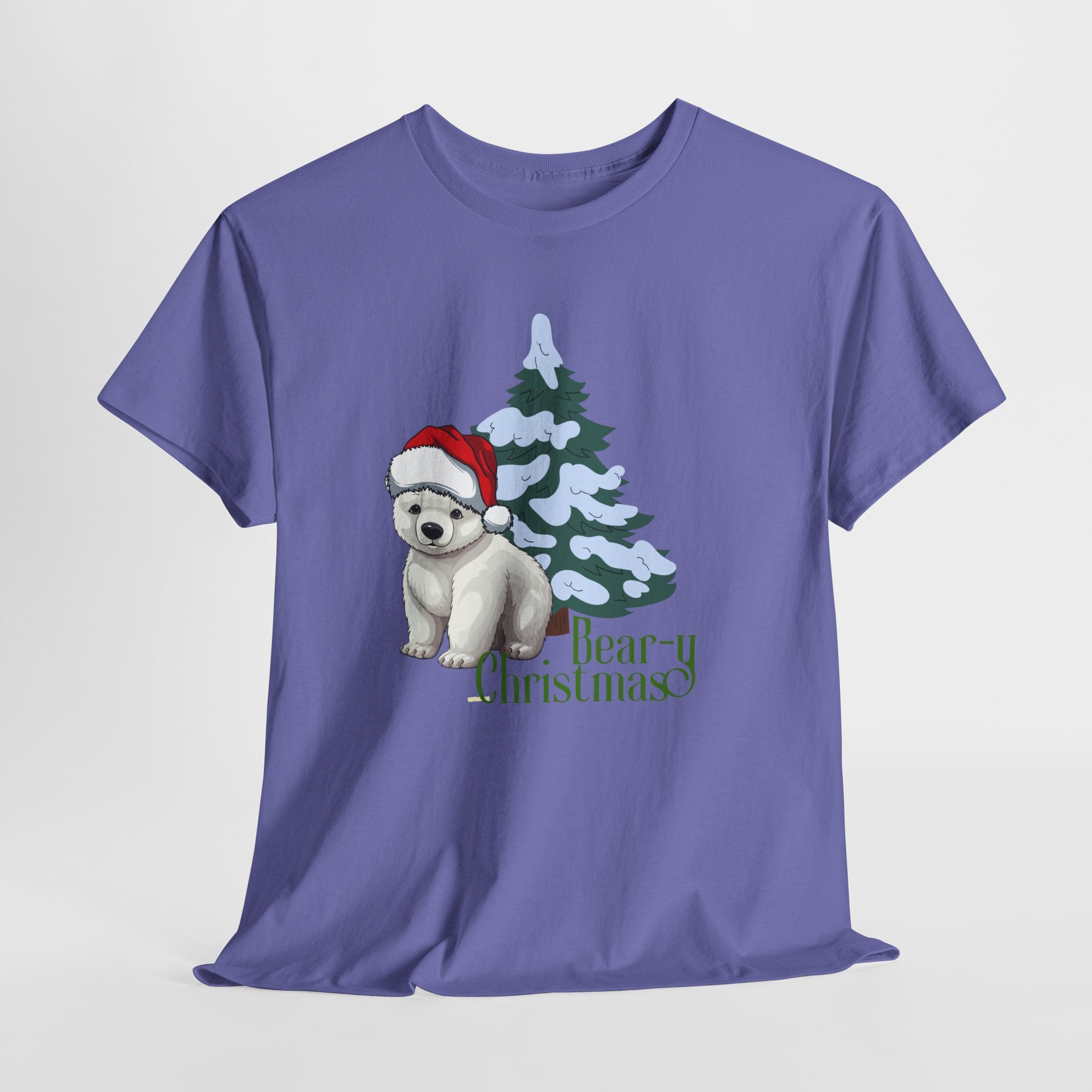Festive Merry Bear-y Christmas Unisex Heavy Cotton Tee, LGBTQIA+ Community Fun