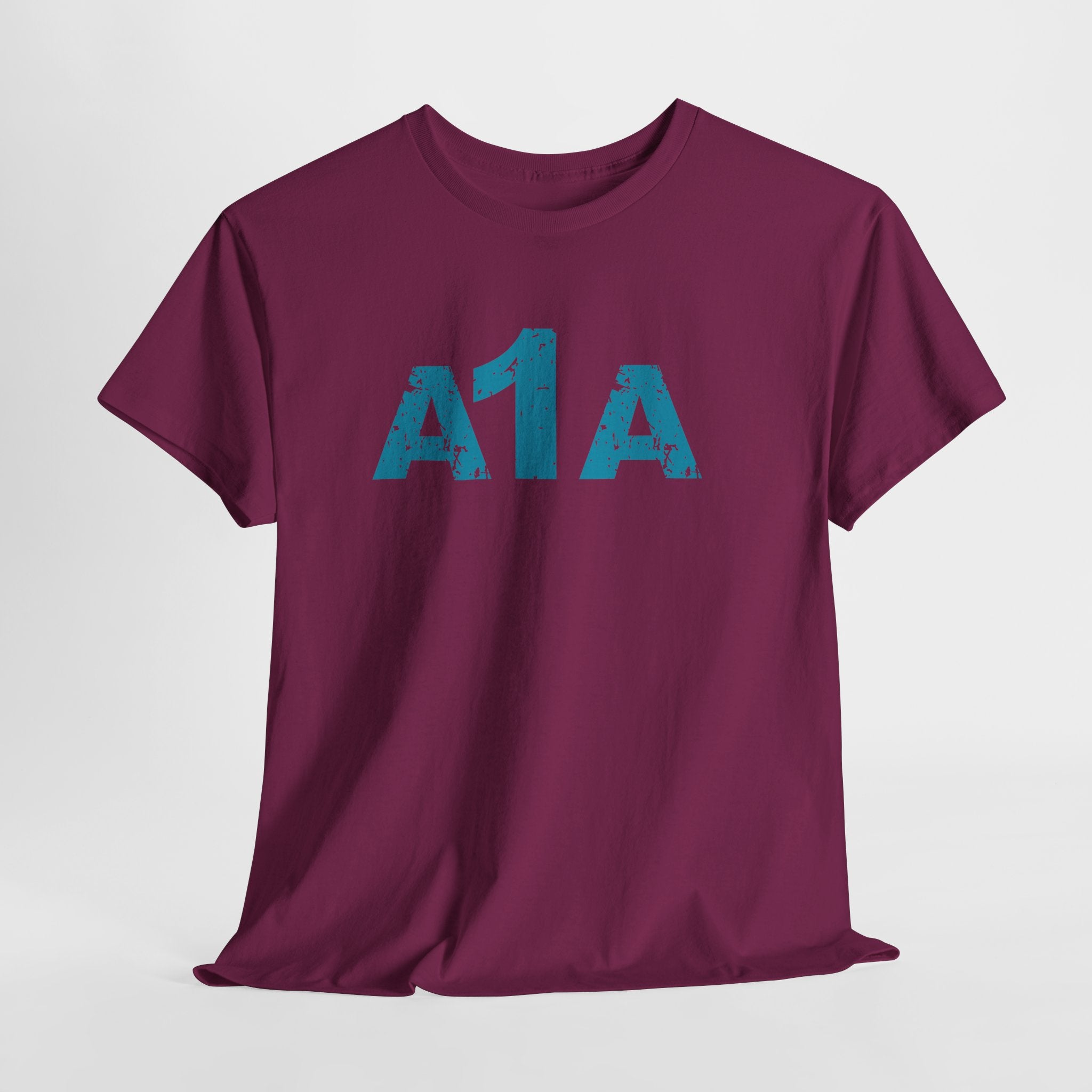 Headin Down The Coast on A1A Retro Beach Unisex Heavy Cotton T‑Shirt — Vintage Florida Highway Nautical Tee