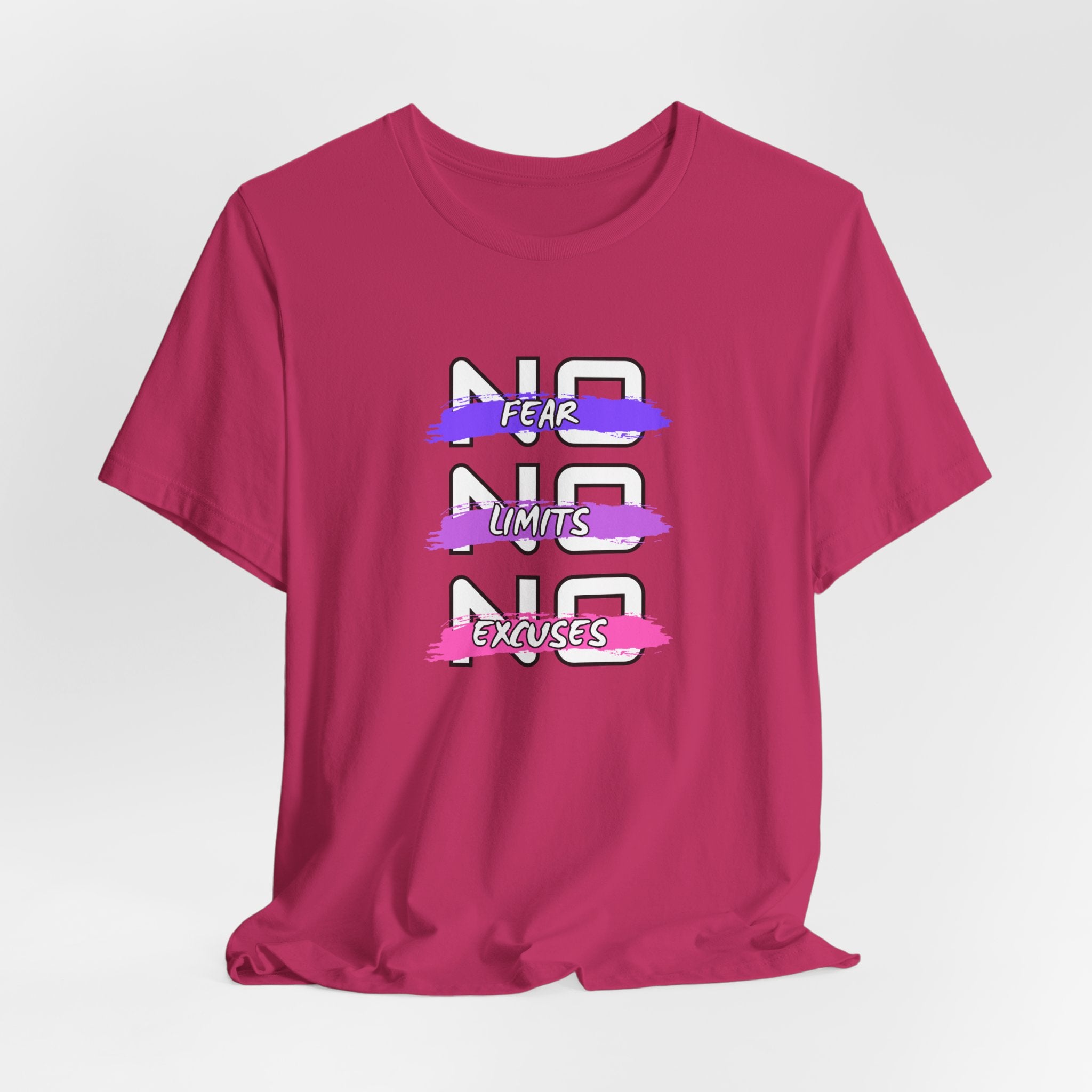Motivational Graphic Unisex Tee - "No Limits, No Excuses"  Jersey Short Sleeve Shirt, Fitness Apparel, Workout Gear, Inspirational Tee, [...]