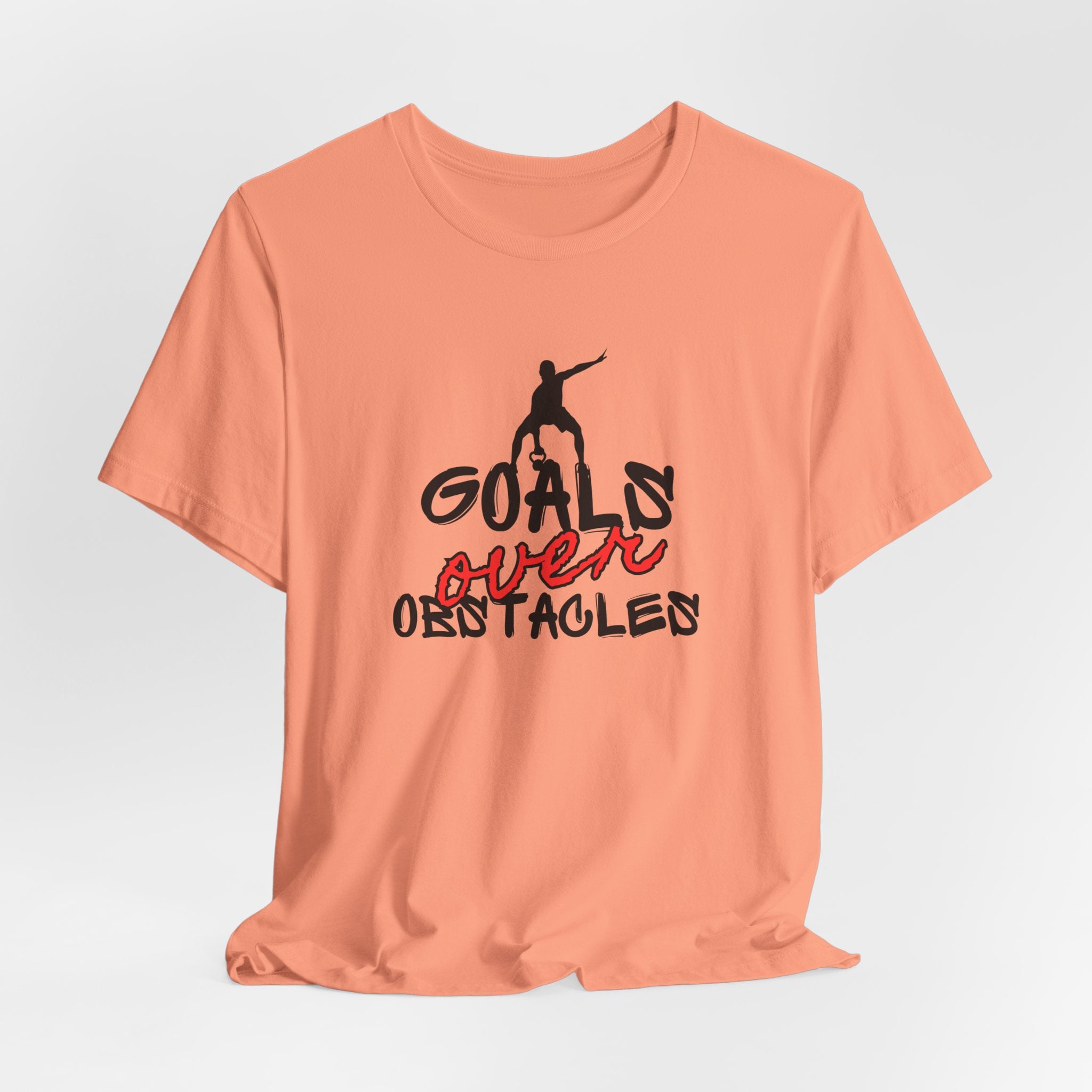 Motivational Fitness Tee | Goals Over Obstacles Unisex Heavy Cotton Tee Shirt, Workout Apparel, Inspirational Gift, Casual Daily Wear, Active Lifestyle Top