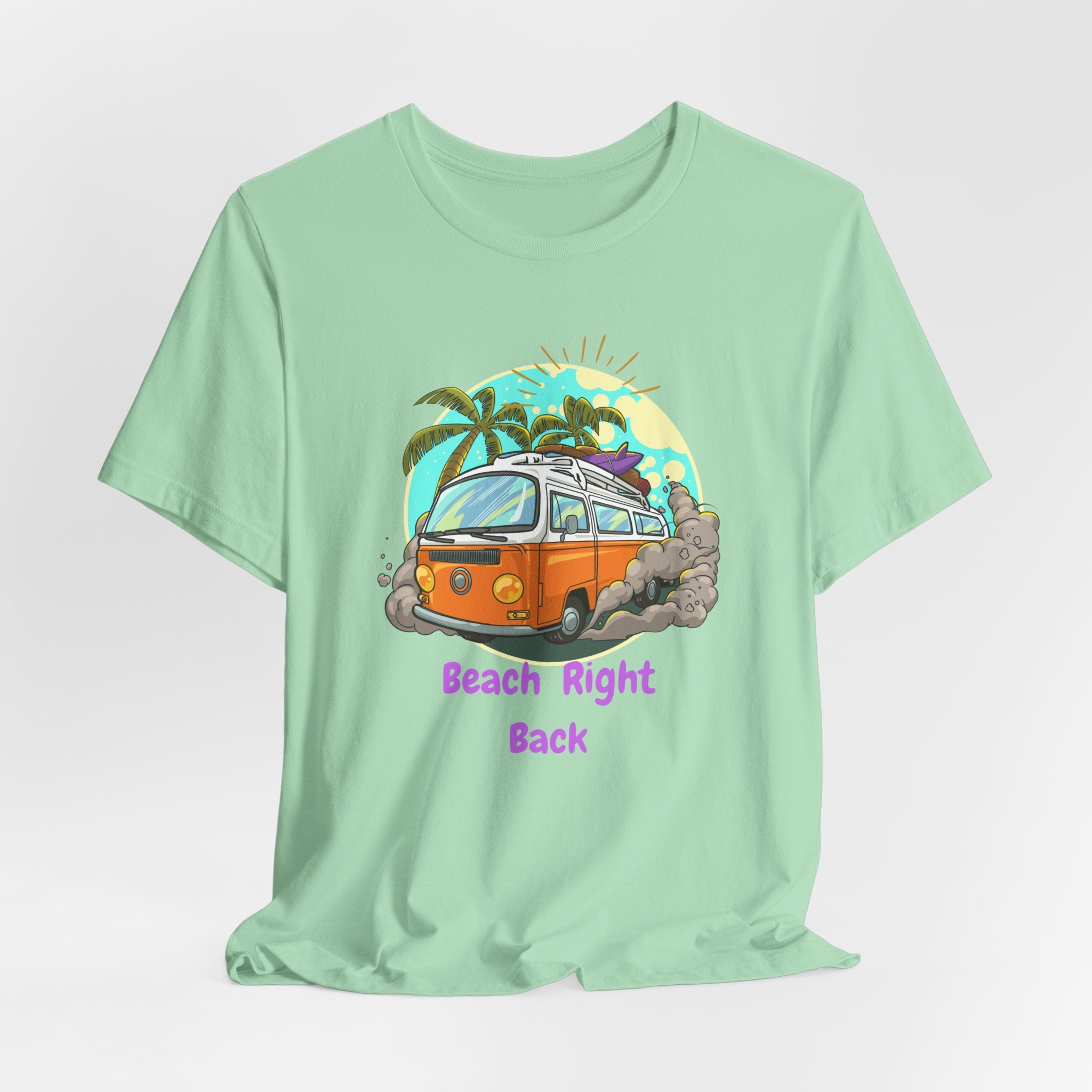 Retro VW Bus Beach Right Back Unisex Heavy Cotton Tee Shirt Design, Summer Shirt, Travel Tee, Casual Wear, Vacation Gift, Beach Holiday Clothing