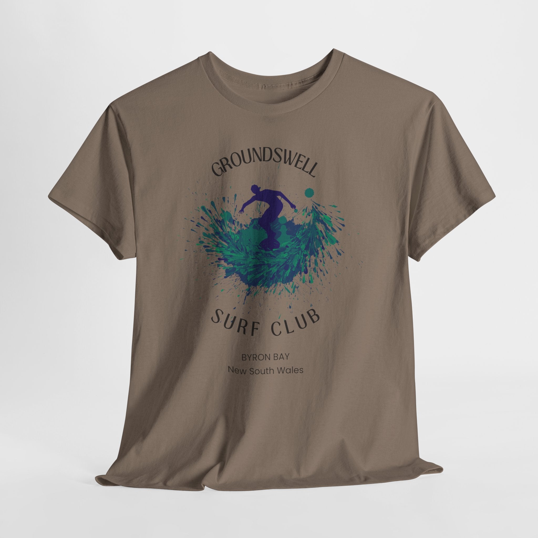 Groundswell Surf Club Byron Bay Australia unisex Tee Shirt workouts, travel, surfers paradise