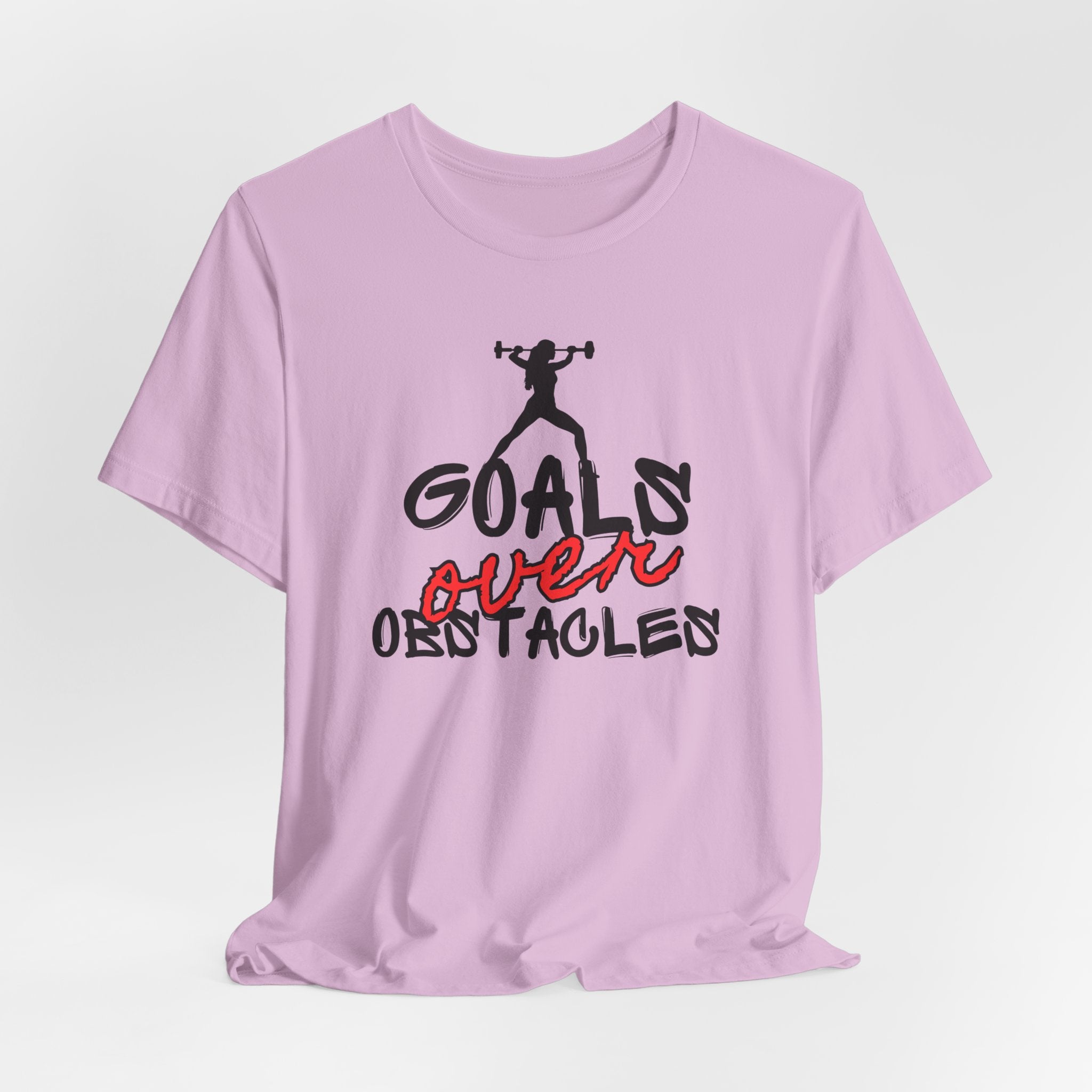 Motivational Fitness Tee - Goals Over Obstacles Shirt, Workout Top, Gym Apparel, Inspirational T-Shirt, Fitness Gift