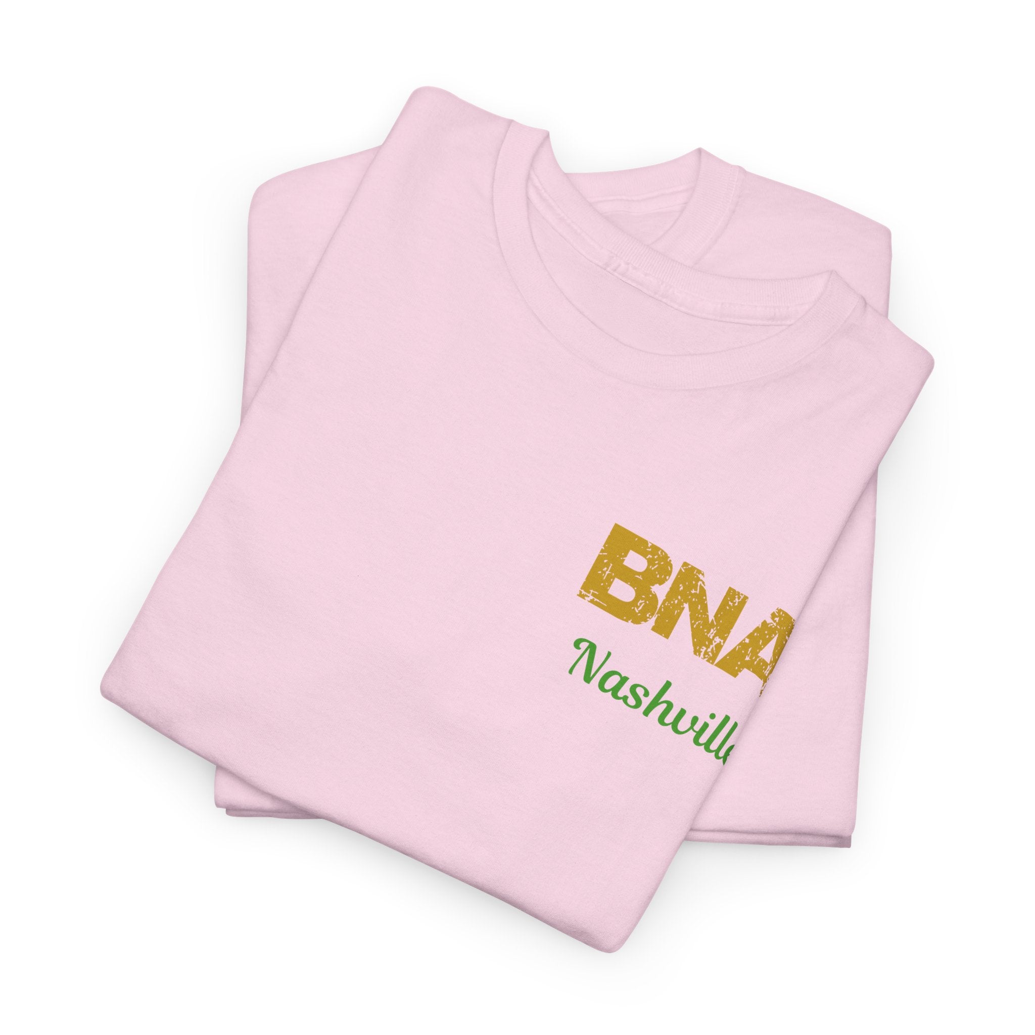 Distressed Letters BNA Nashville International Airport Code Unisex Heavy Cotton Tee Shirt