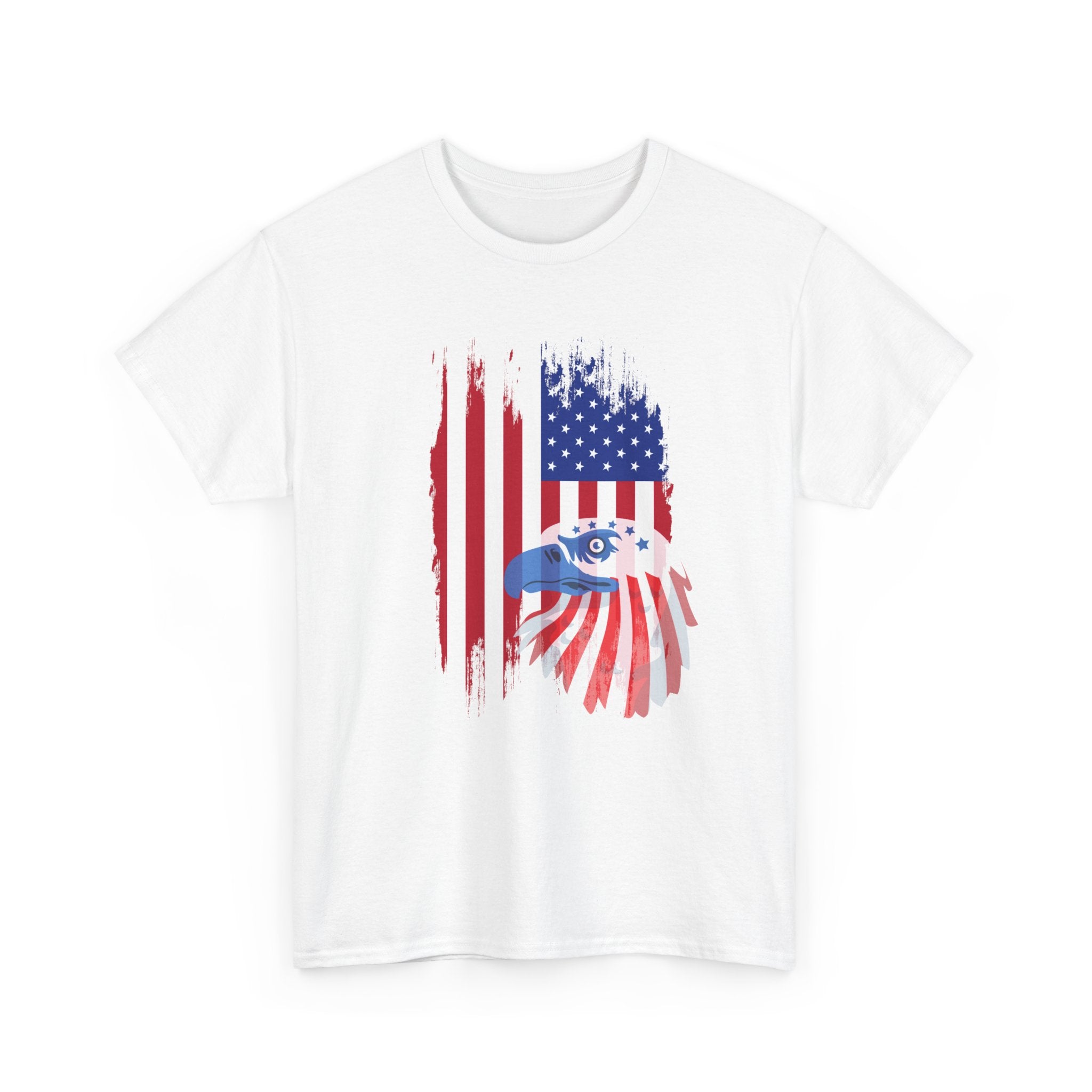 Patriotic Eagle and Flag  Unisex  Cotton T-Shirt, Casual Wear, Independence Day Gift, American Pride Shirt, 4th of July Outfit