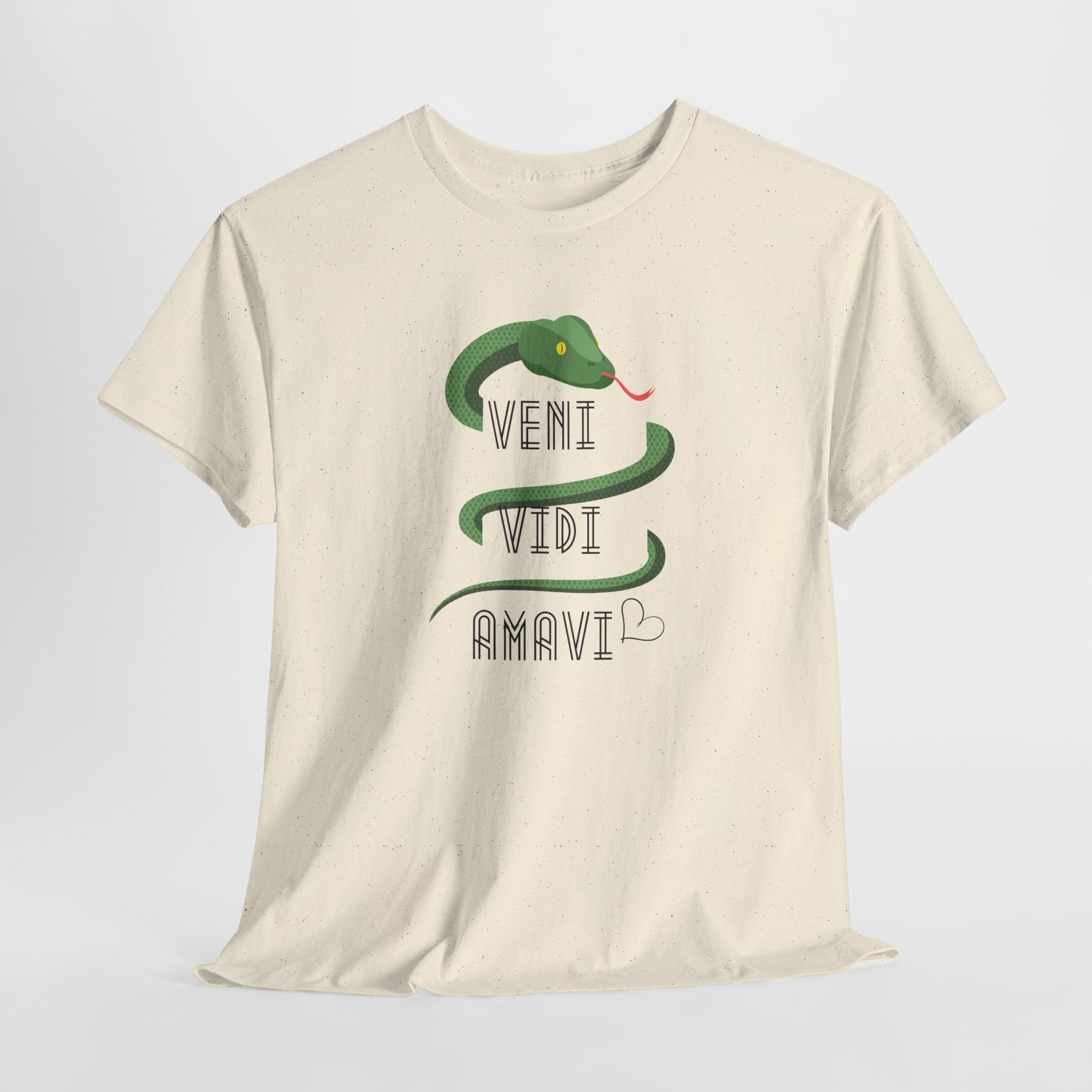 Veni Vidi Amavi  (I Came, I Saw, I Loved) Graphic Unisex Heavy Cotton Tee - Stylish Comfortable T-Shirt for Casual Wear