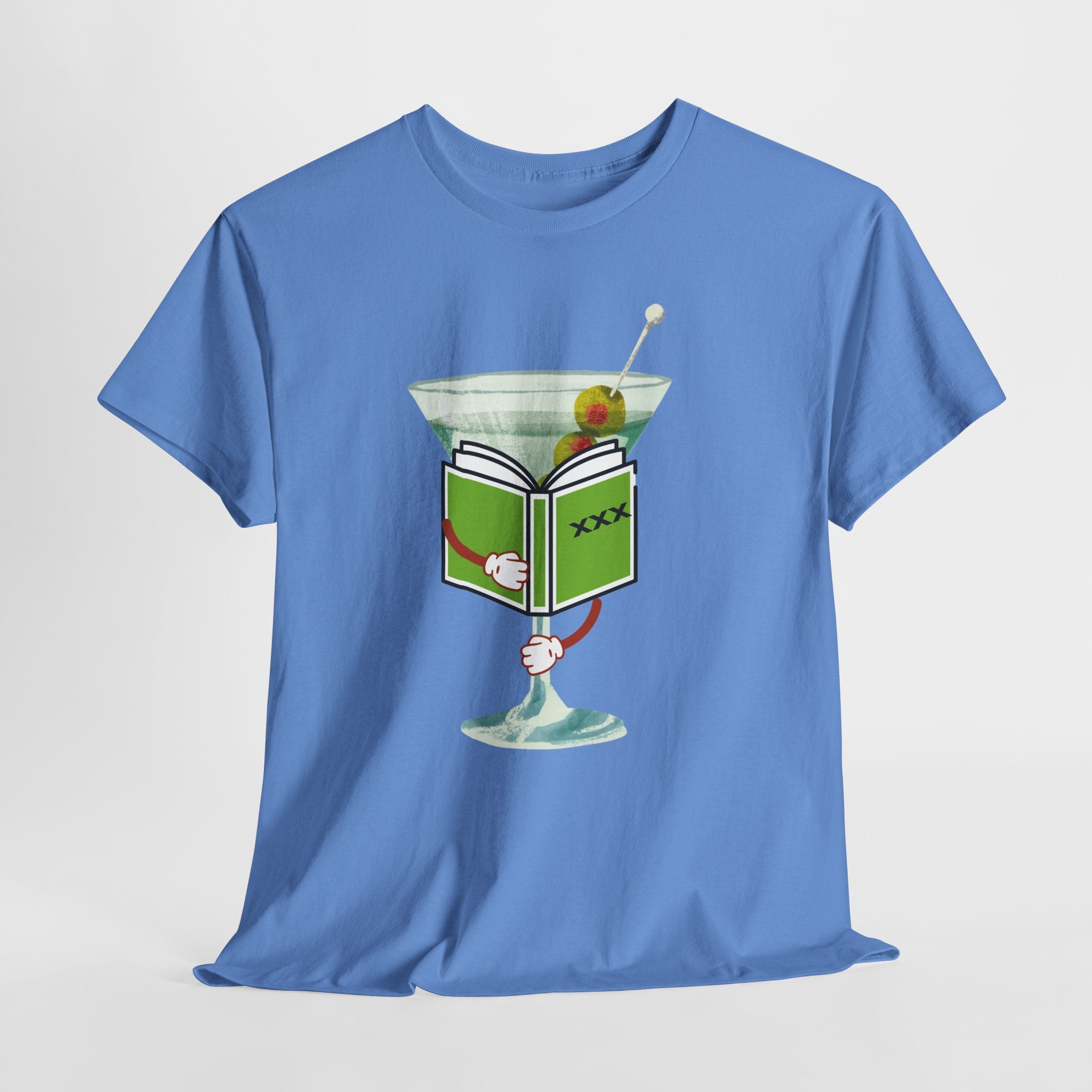 Naughty "Dirty Martini" Graphic Unisex Heavy Cotton Tee — Martini Glass with XXX Book Graphic T-Shirt