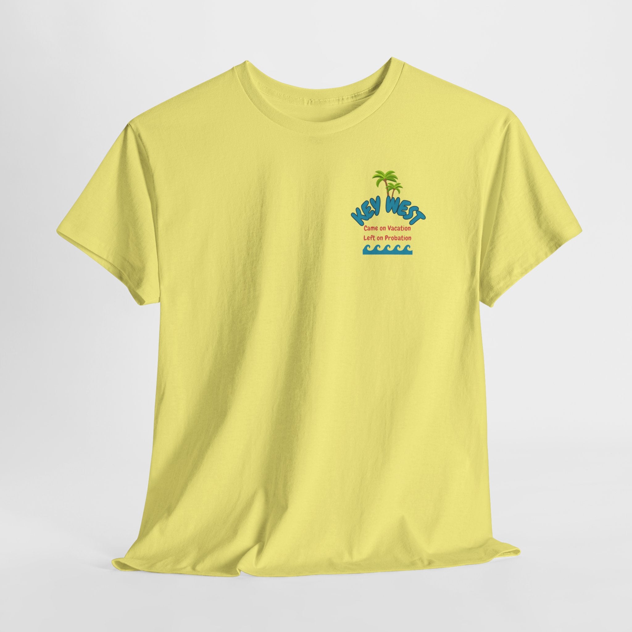 Visit Key West come back with a new reputation. Unisex Heavy Cotton Tee, Tropical Summer Shirt, Beachwear Gift, Vacation Outfit, Fun Casual Style