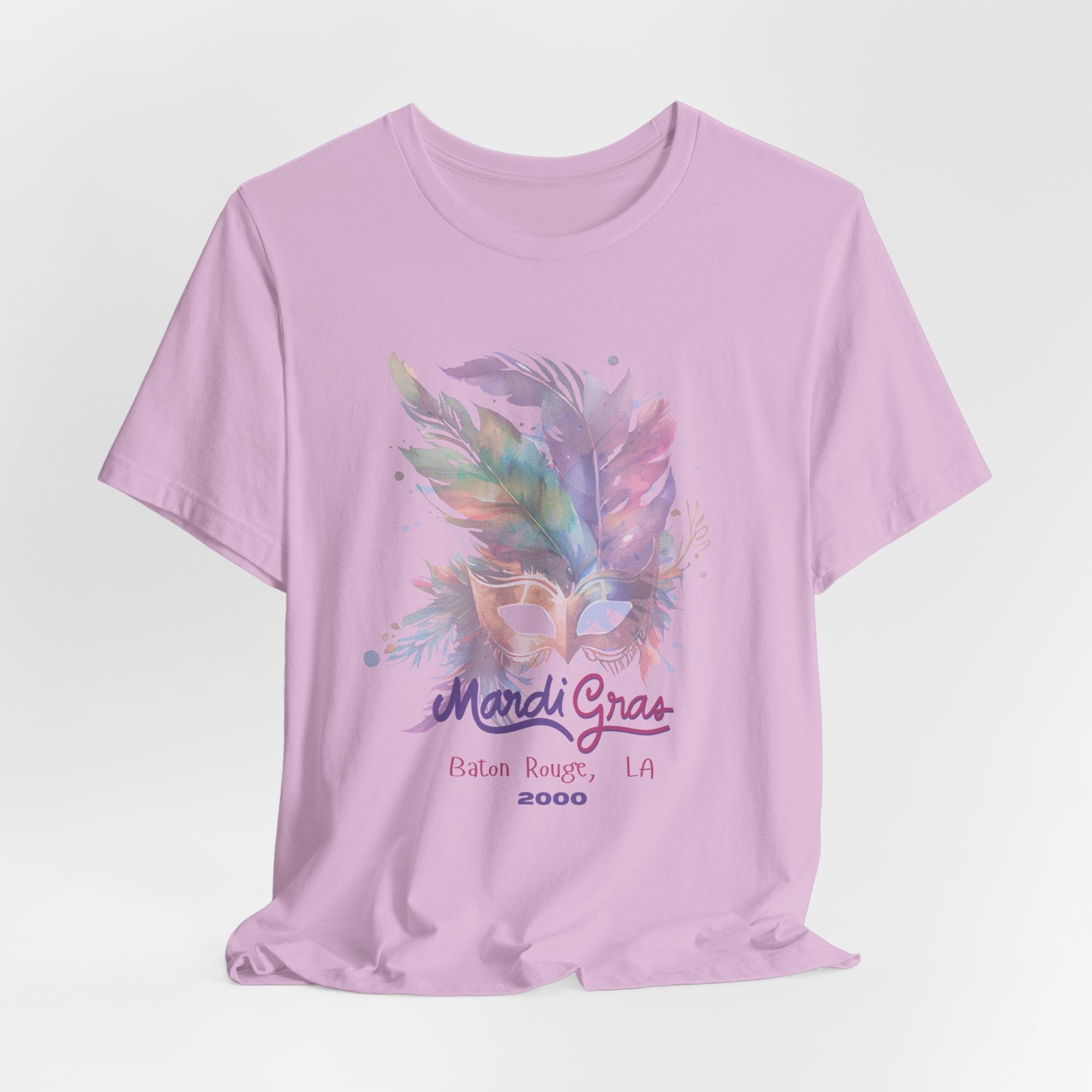 Vintage 2000 Baton Rouge LA Mardi Gras Celebration Tee, Unisex Party T-Shirt, Festival Apparel, Gift for Mardi Gras, Colorful Graphic Tee