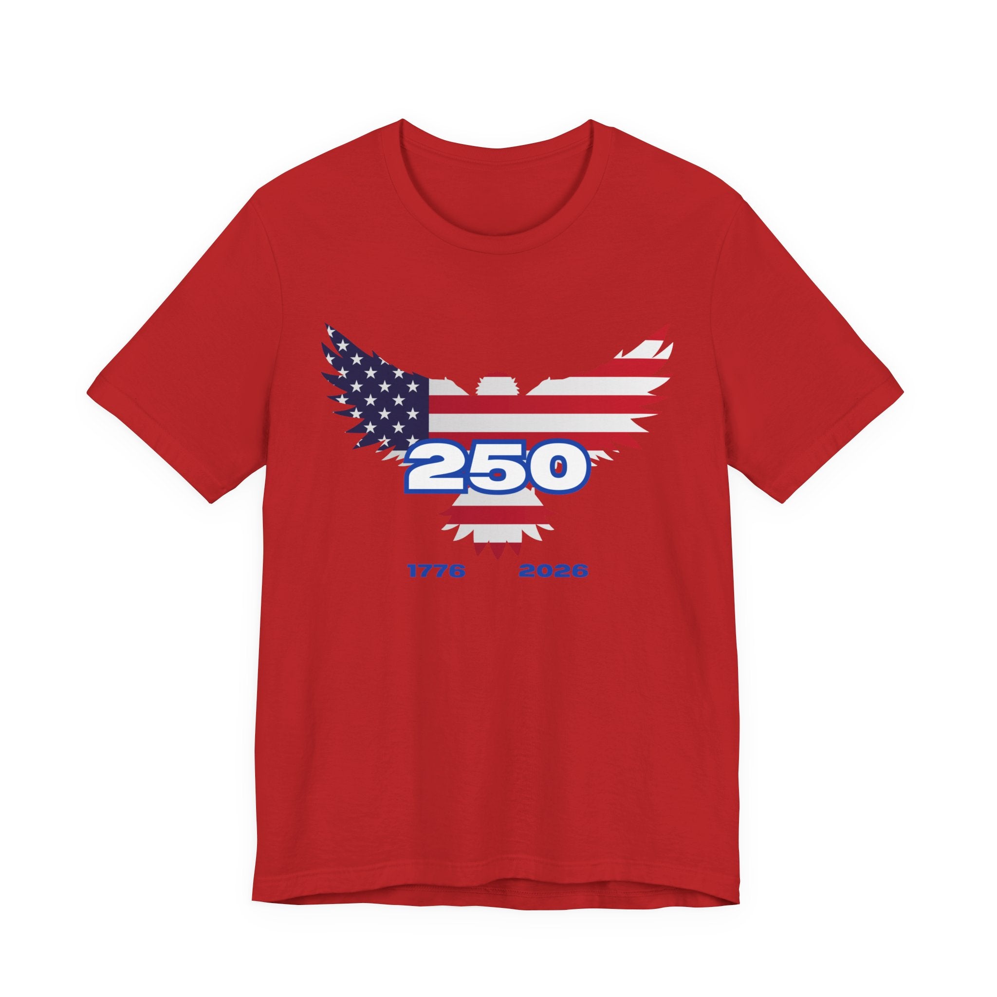 Patriotic Eagle  250th USA Birthday Graphic Tee, Unisex USA Independence Day Shirt, 250th Anniversary Apparel, American Pride T-Shirt, Fourth of July Outfit