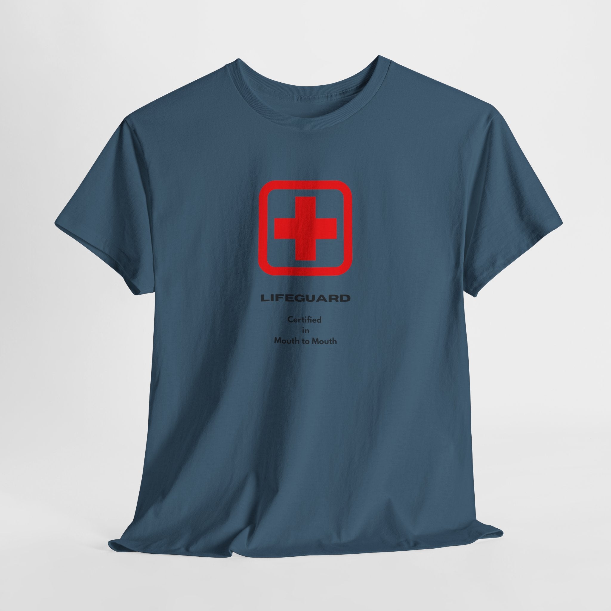 Fun Flirty Lifeguard Unisex Heavy Cotton Tee — Certified in Mouth to Mouth Graphic T-Shirt