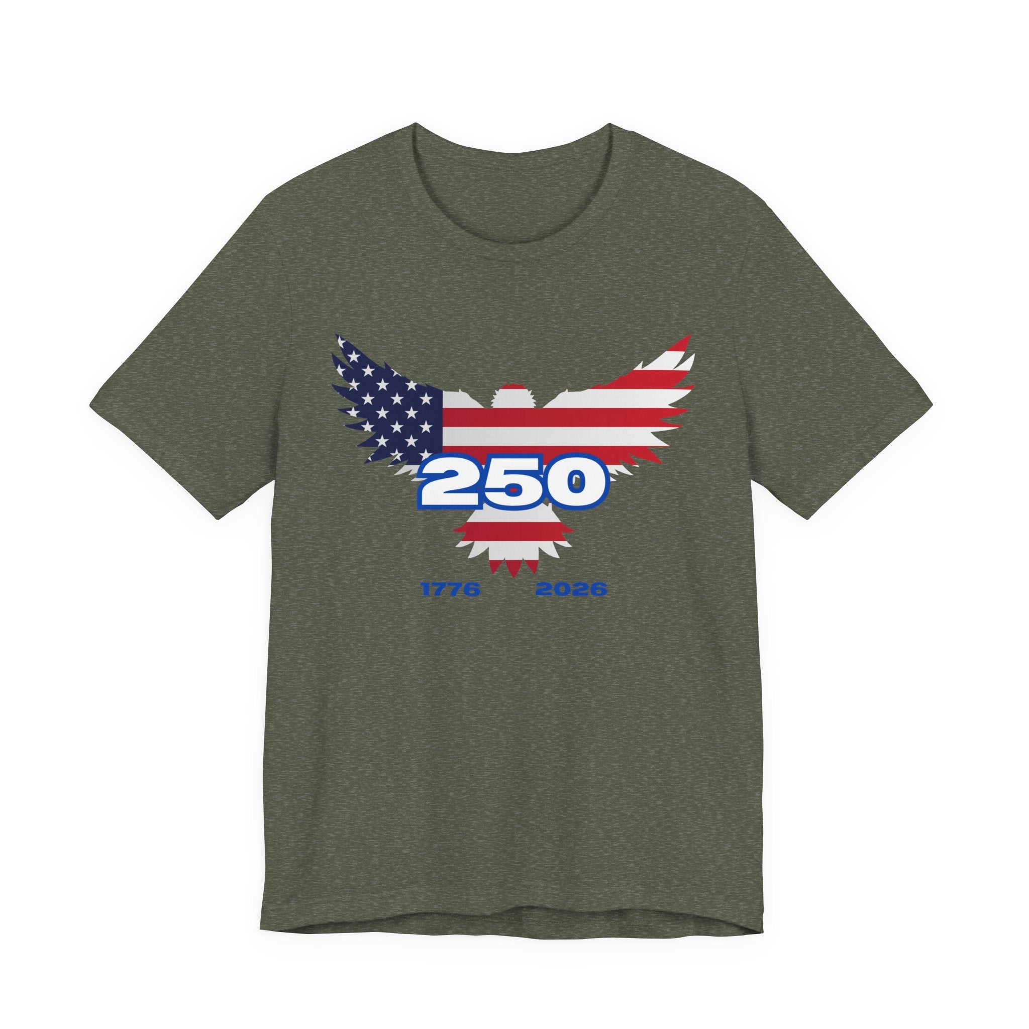 Patriotic Eagle  250th USA Birthday Graphic Tee, Unisex USA Independence Day Shirt, 250th Anniversary Apparel, American Pride T-Shirt, Fourth of July Outfit