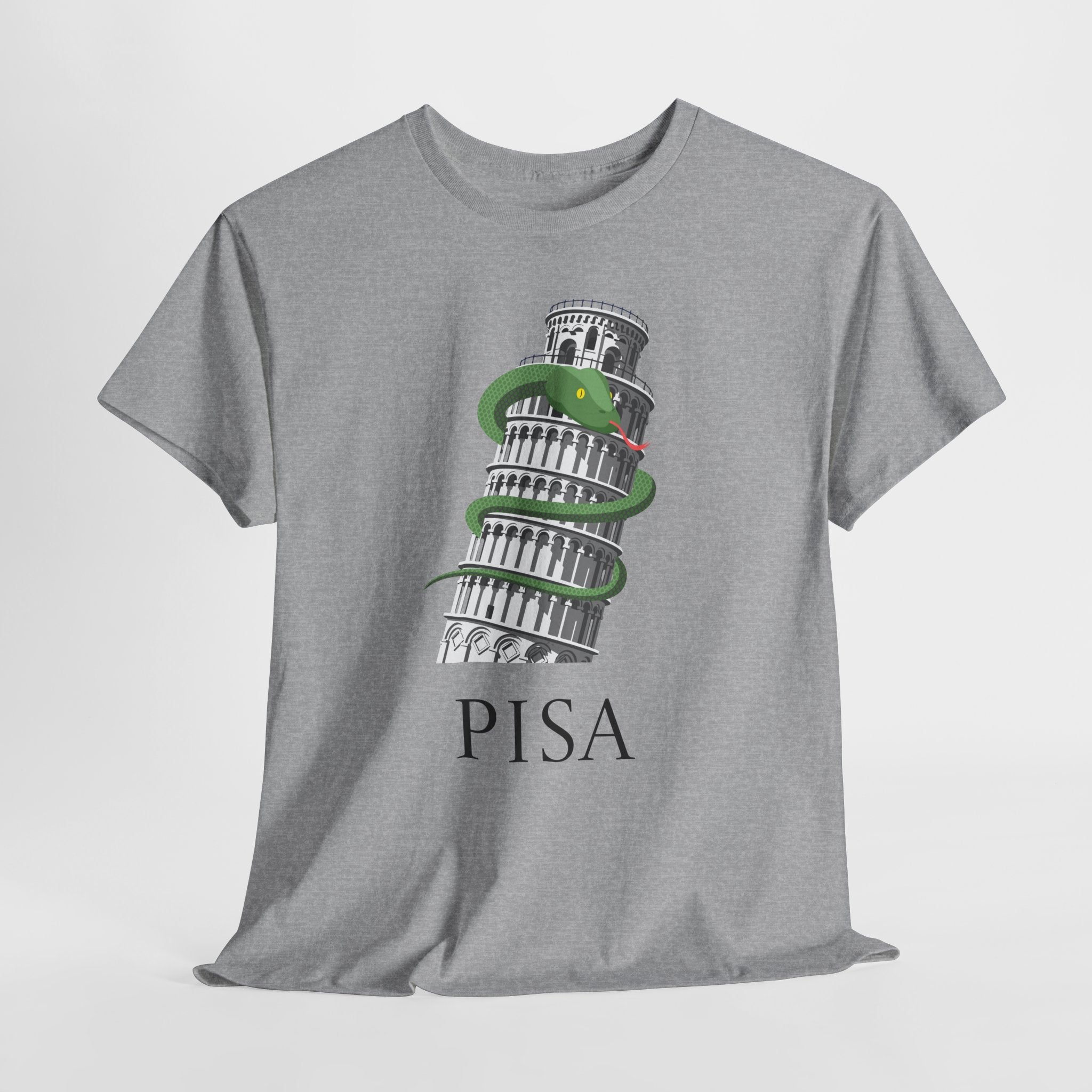 Fun Tower of Pisa Graphic Unisex Heavy Cotton Tee - Fun Graphic Design