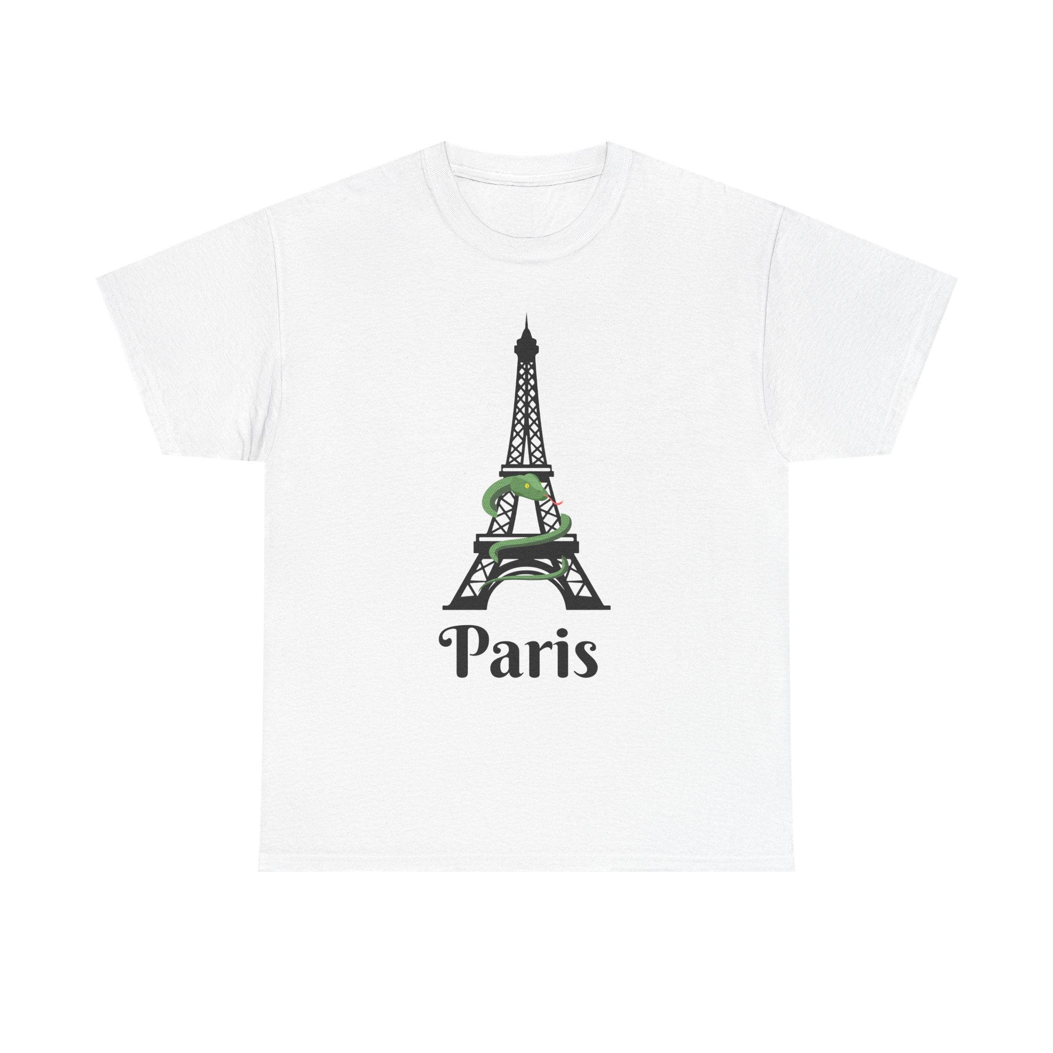 Fun and Quirky Paris Eiffel Tower Graphic Unisex Heavy Cotton Tee Shirt