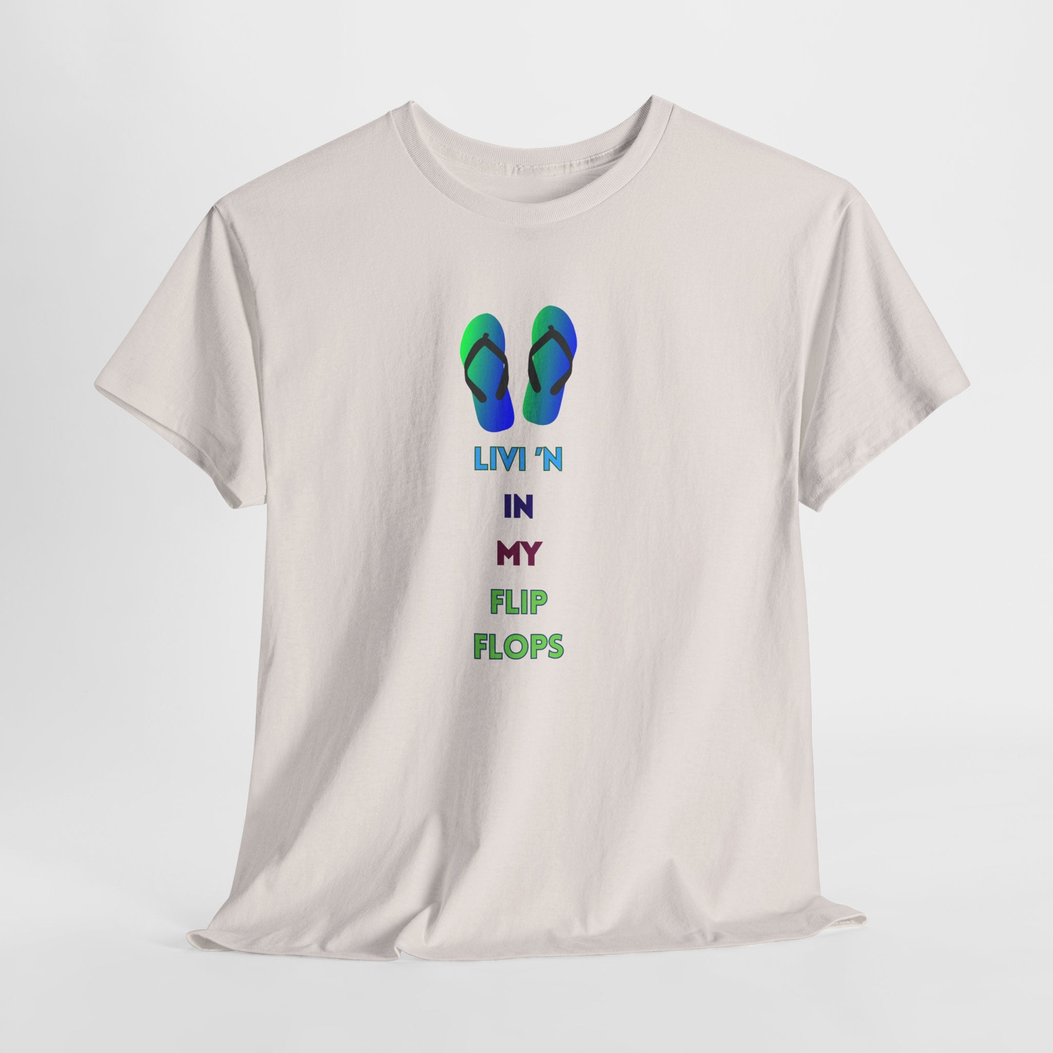 Fun Casual Summer Fun  Livi'n In My Flip Flops - Unisex Heavy Cotton Tee