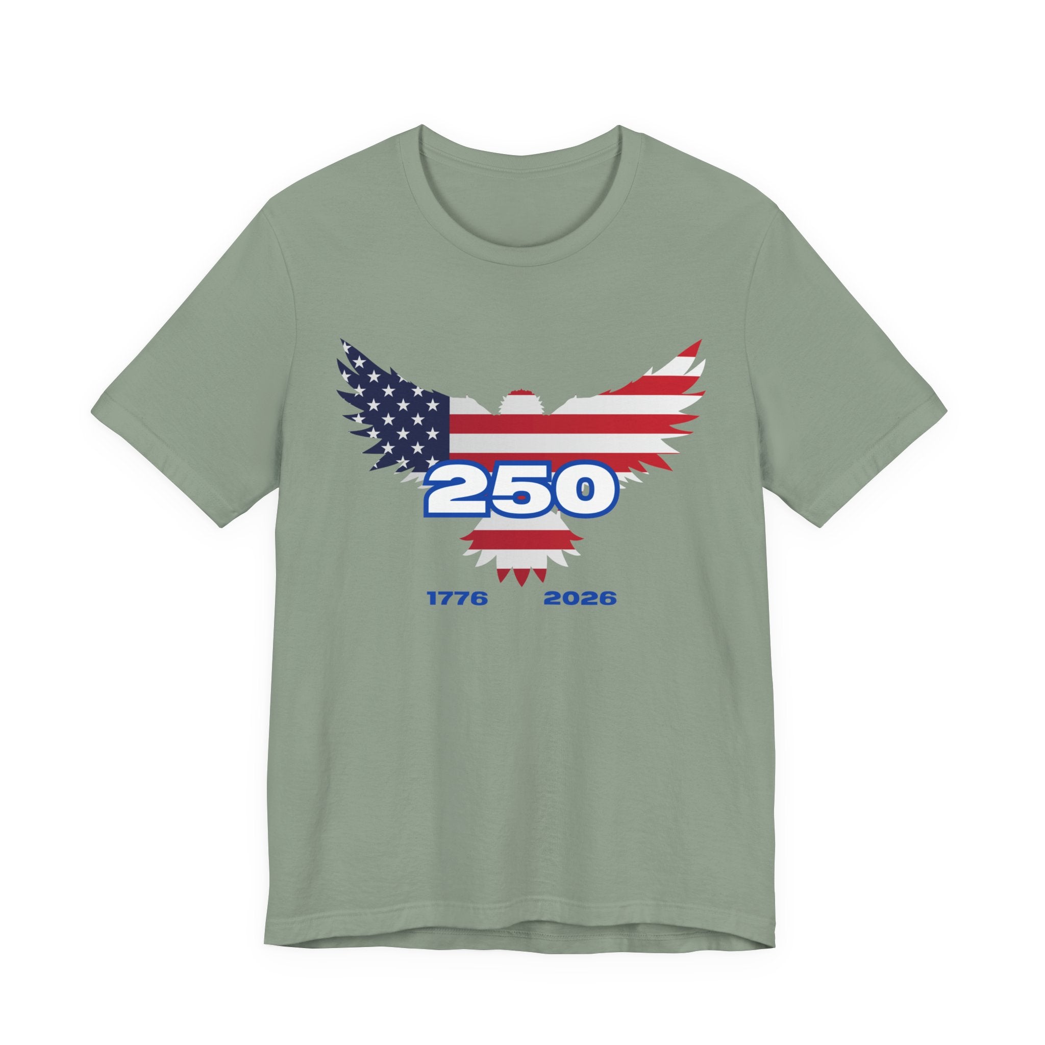 Patriotic Eagle  250th USA Birthday Graphic Tee, Unisex USA Independence Day Shirt, 250th Anniversary Apparel, American Pride T-Shirt, Fourth of July Outfit