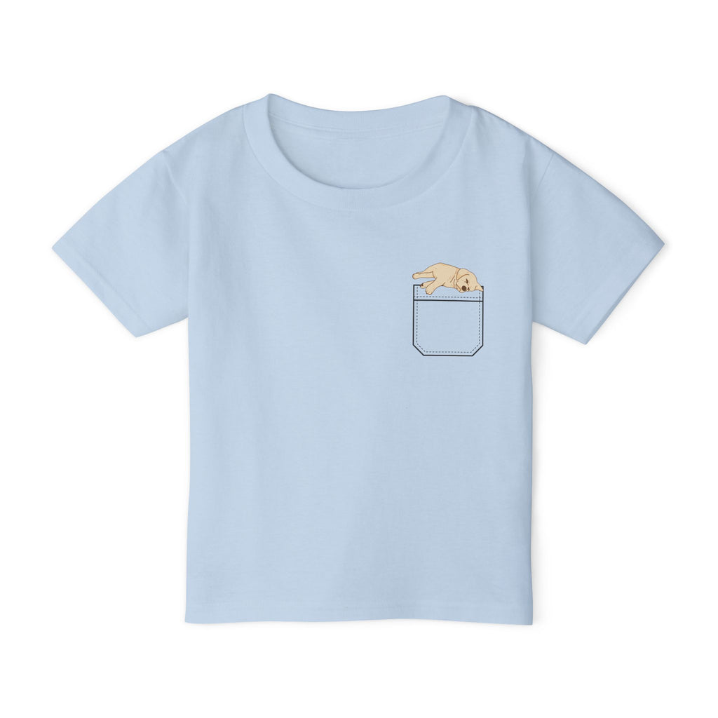 Cute Pocket Pets (Dog) Toddler Unisex heavy Cotton T-shirt.  The Shirt Does Not Have a Pocket.  The Pocket is part of the Design