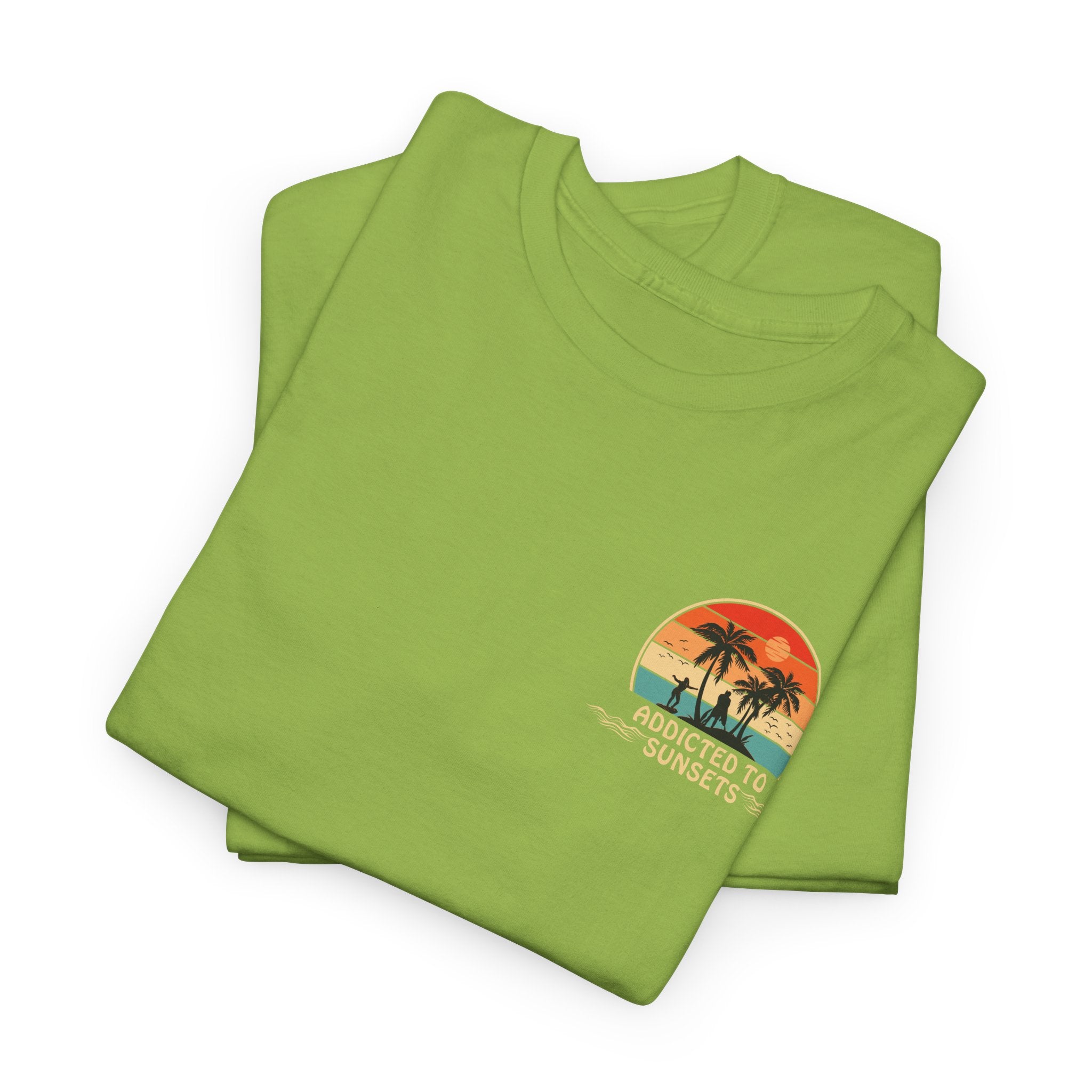 Fun Retro Design Addicted to Sunset  Unisex Tee Shirt