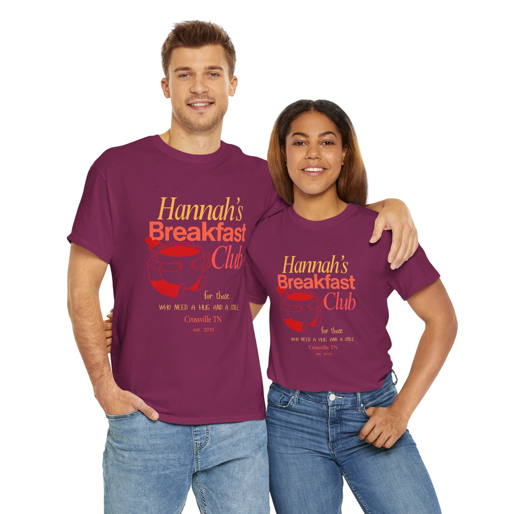 Little Crossville TN has a Favorite Food Place  Hannah's Breakfast Club Unisex Tee - Perfect Gift for Friends, Cozy Days, Brunch & Gatherings, Cute Casual Wear, Fun Group Activities