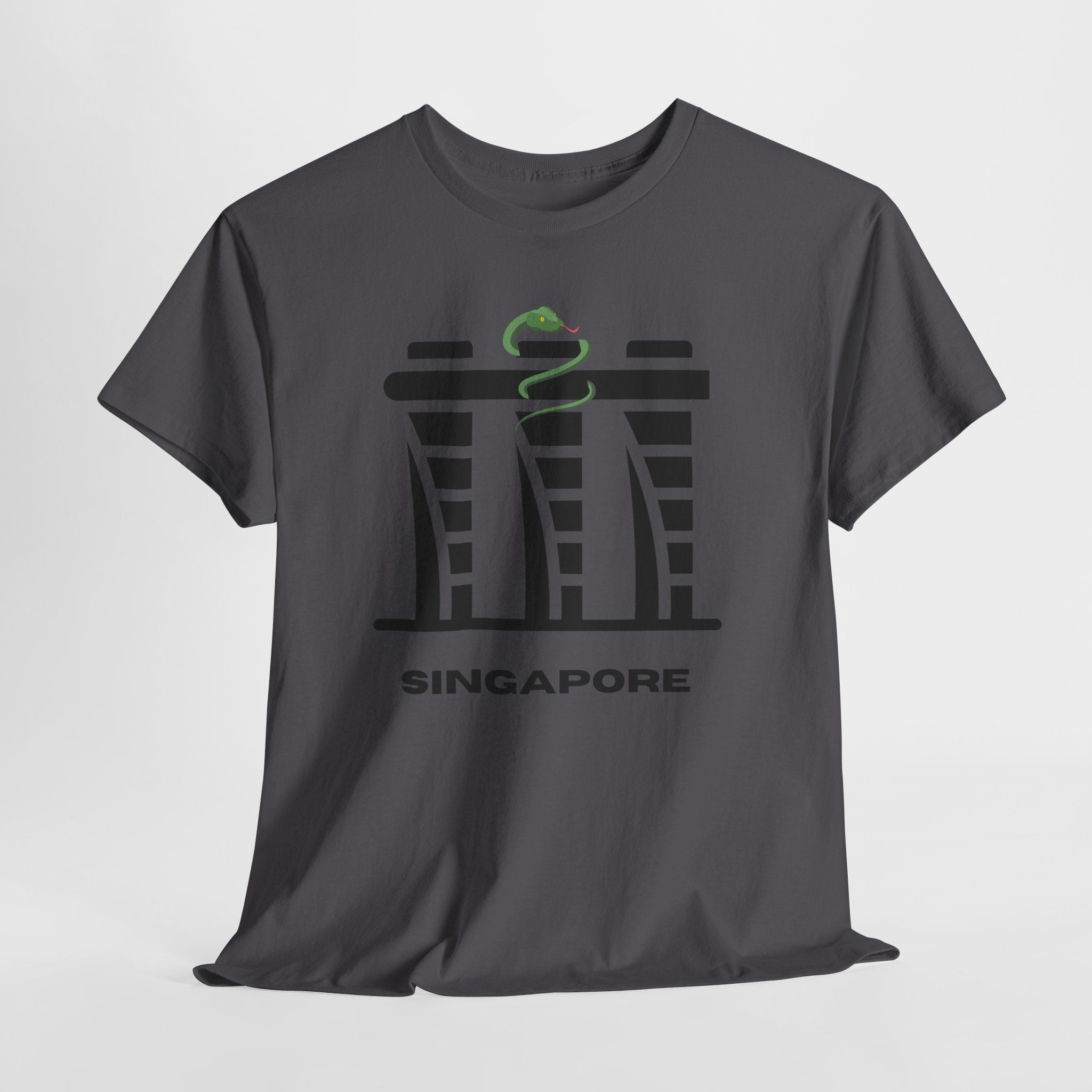 Quirky Singapore Marina Bay Skyline Graphic Unisex Heavy Cotton T‑Shirt — Minimalist Marina Bay Sands Graphic Tee