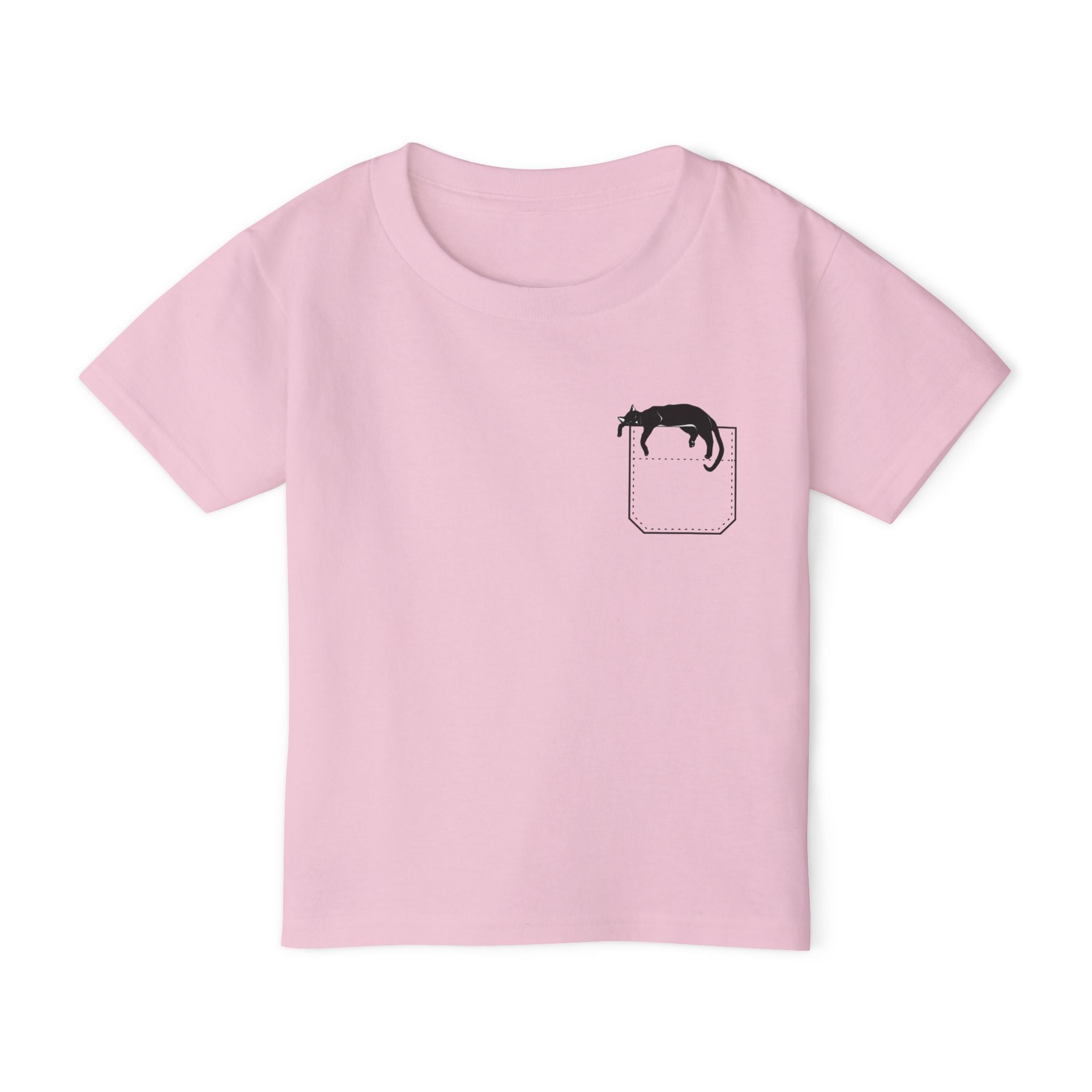 Cute Pocket Pet (Cat) Unisex Heavy Cotton Toddler T-Shirt.  There is No Pocket on this Shirt.  The Pocket is part of the Artwork