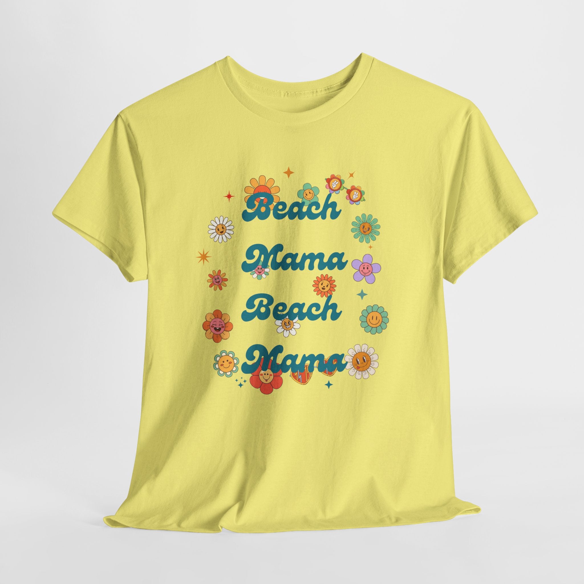 Proud to be a Retro 60's  Beach Mama  "Summer of Love" Tee  Shirt- Unisex Heavy Cotton
