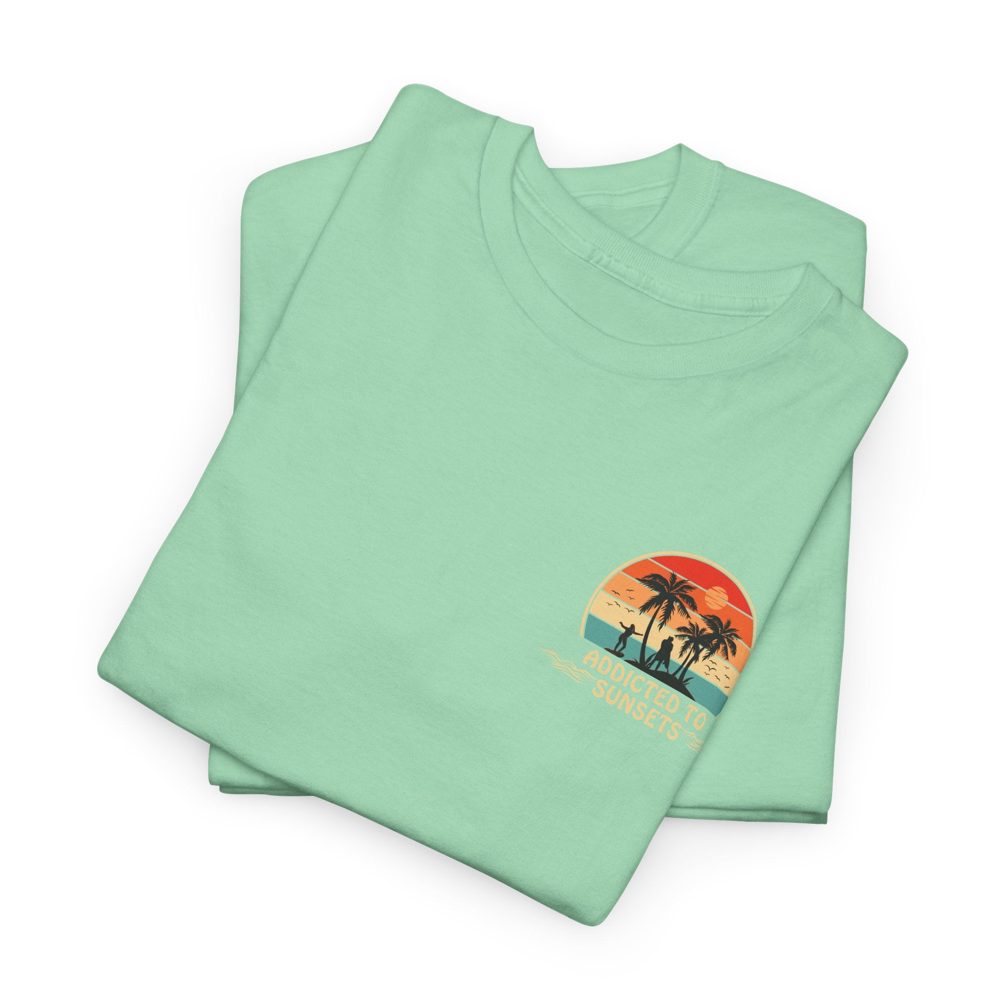 Fun Retro Design Addicted to Sunset  Unisex Tee Shirt