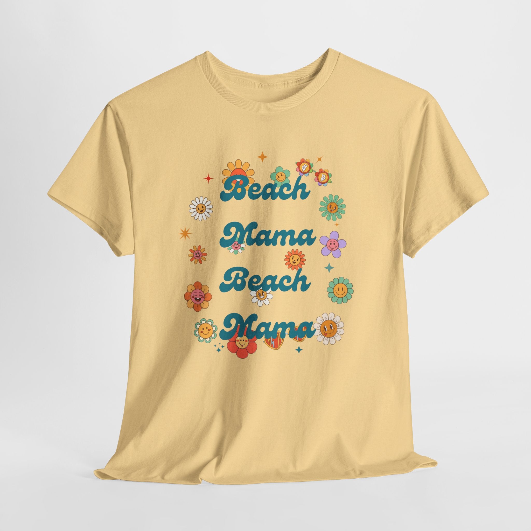 Proud to be a Retro 60's  Beach Mama  "Summer of Love" Tee  Shirt- Unisex Heavy Cotton