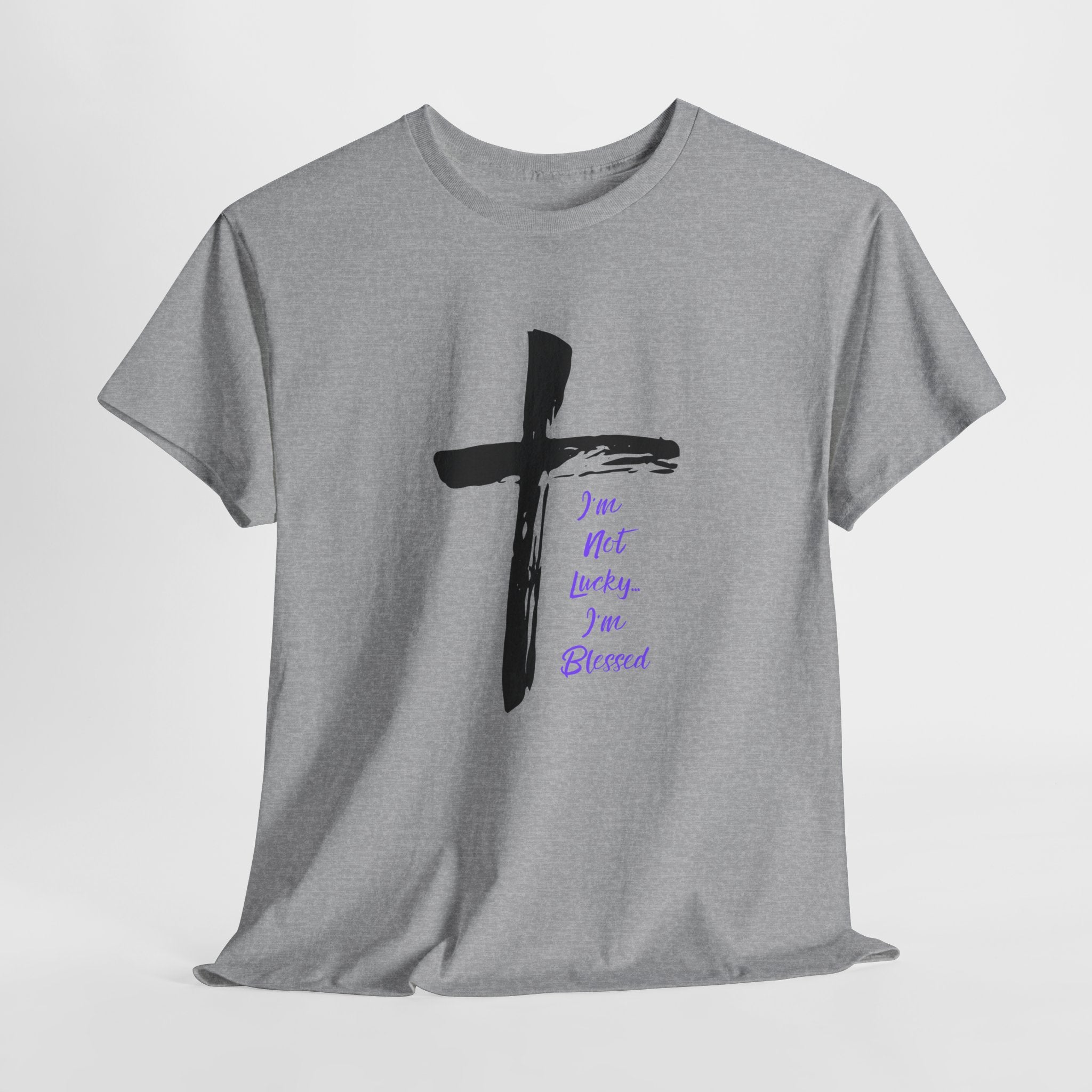 Faith-Inspired Unisex Heavy Cotton Tee - 'I NOT Lucky ...I Am Blessed'