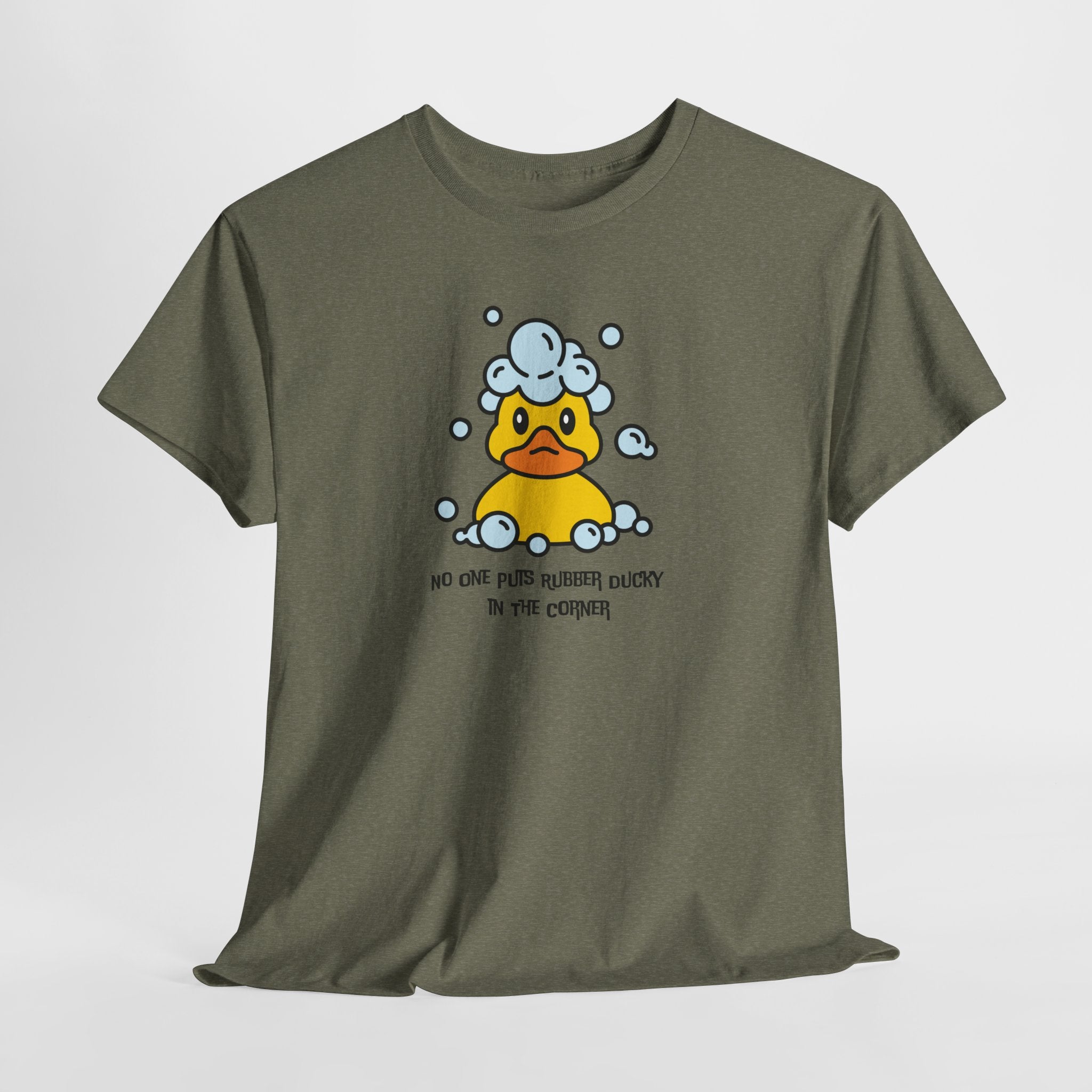 Quirky and Fun  NO One Puts Rubber Ducky in a Corner Unisex Tee Shirt (Adult Sizes Too)