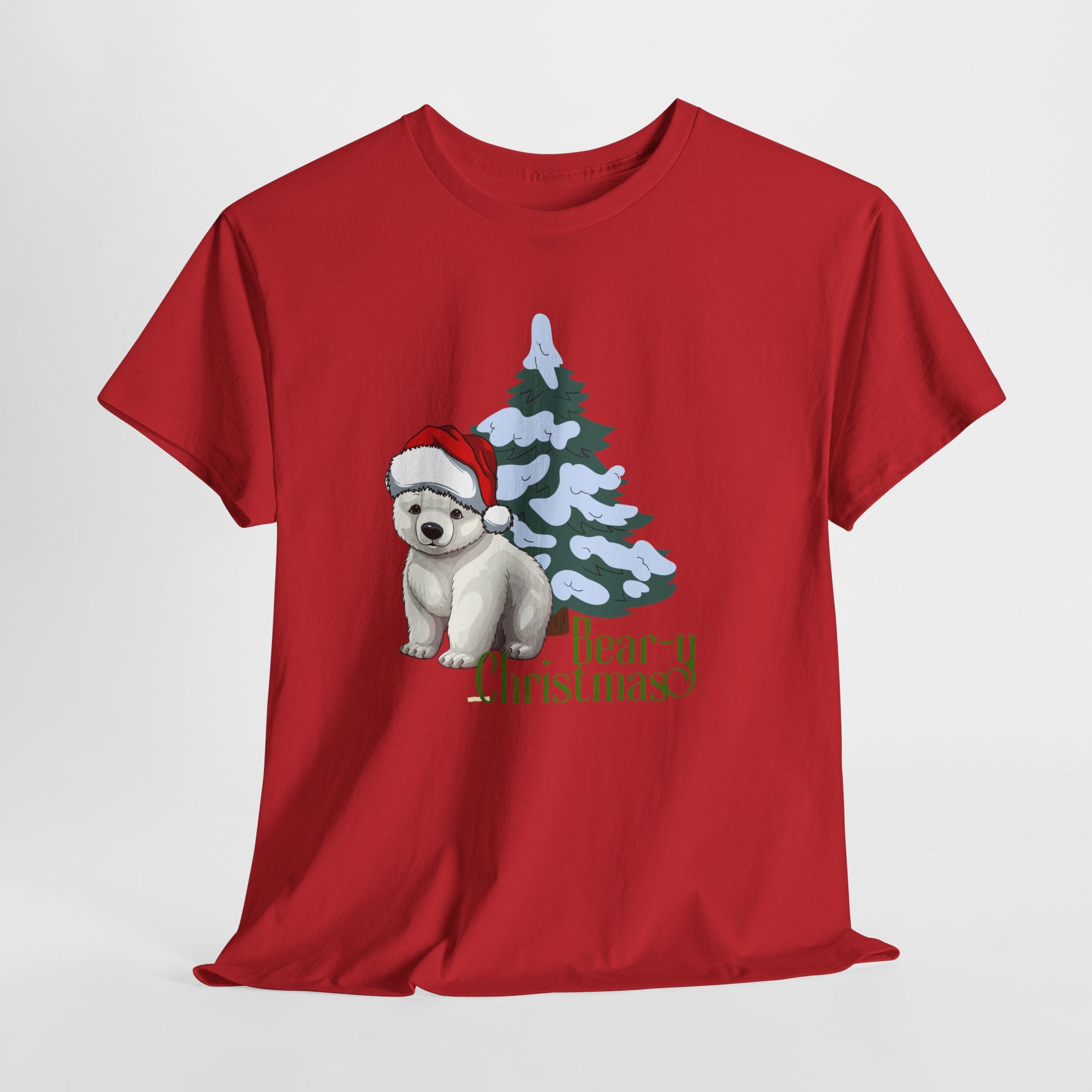 Festive Merry Bear-y Christmas Unisex Heavy Cotton Tee, LGBTQIA+ Community Fun