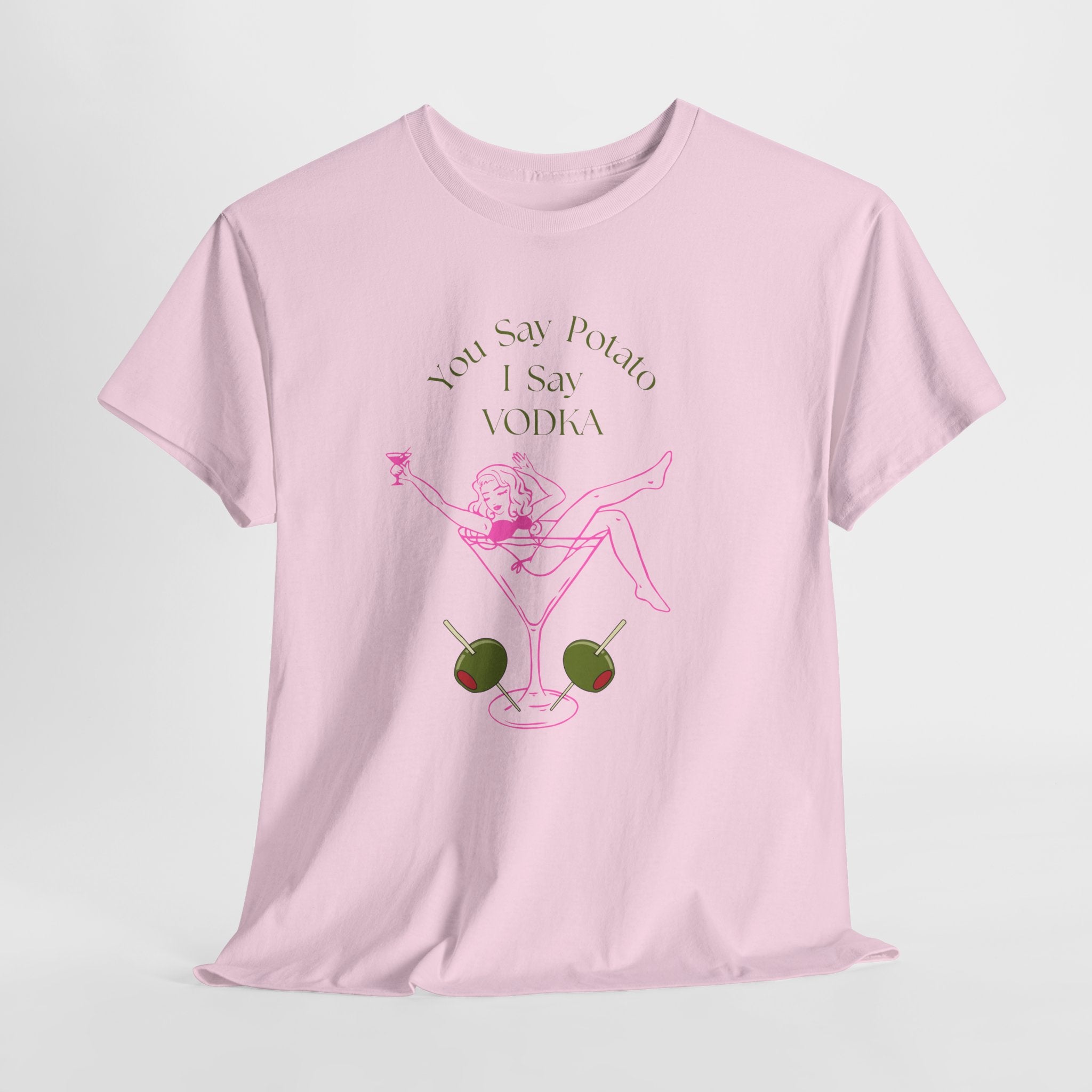 Fun Graphic  Martini Lady Coctail Culture Unisex Heavy Cotton  Tee