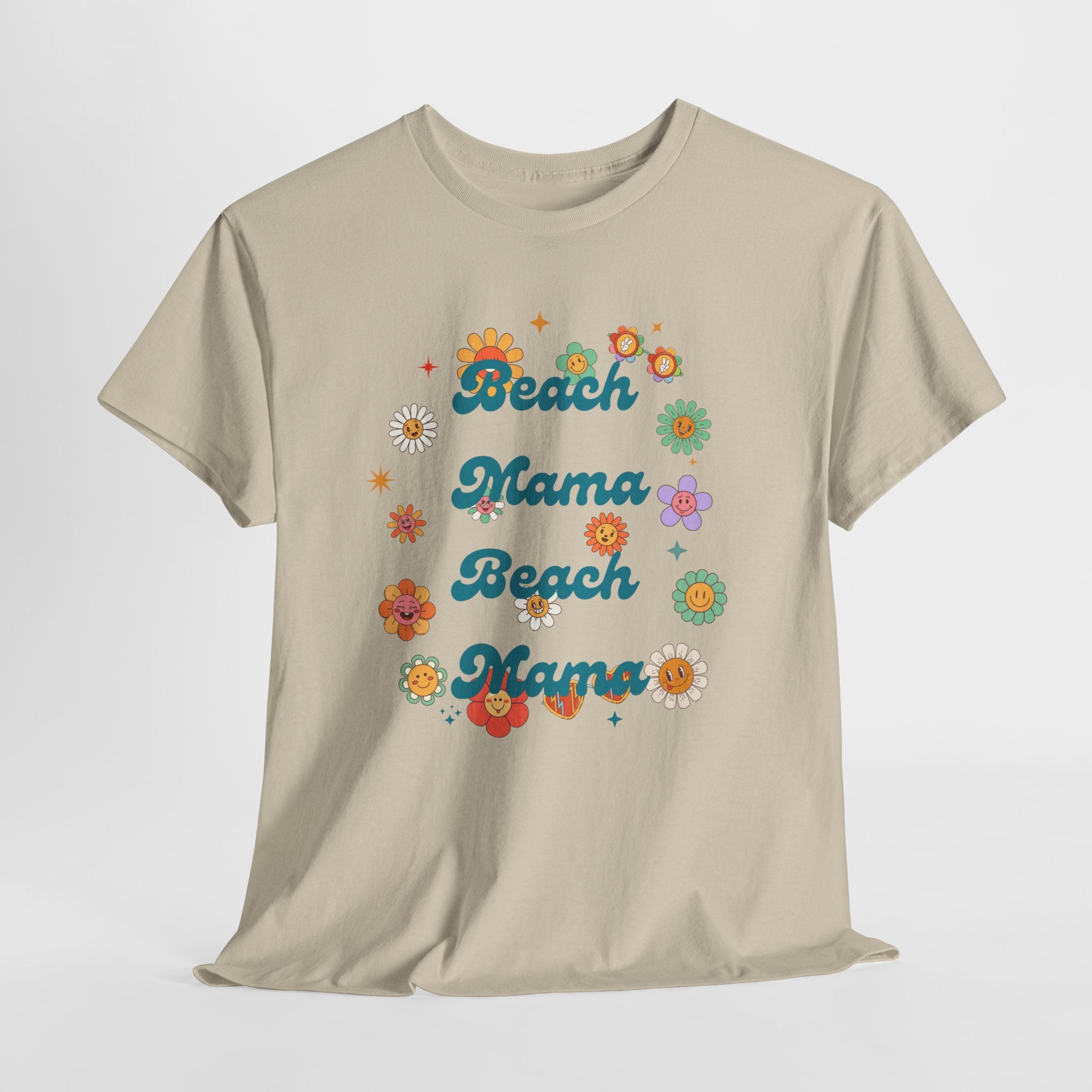 Proud to be a Retro 60's  Beach Mama  "Summer of Love" Tee  Shirt- Unisex Heavy Cotton