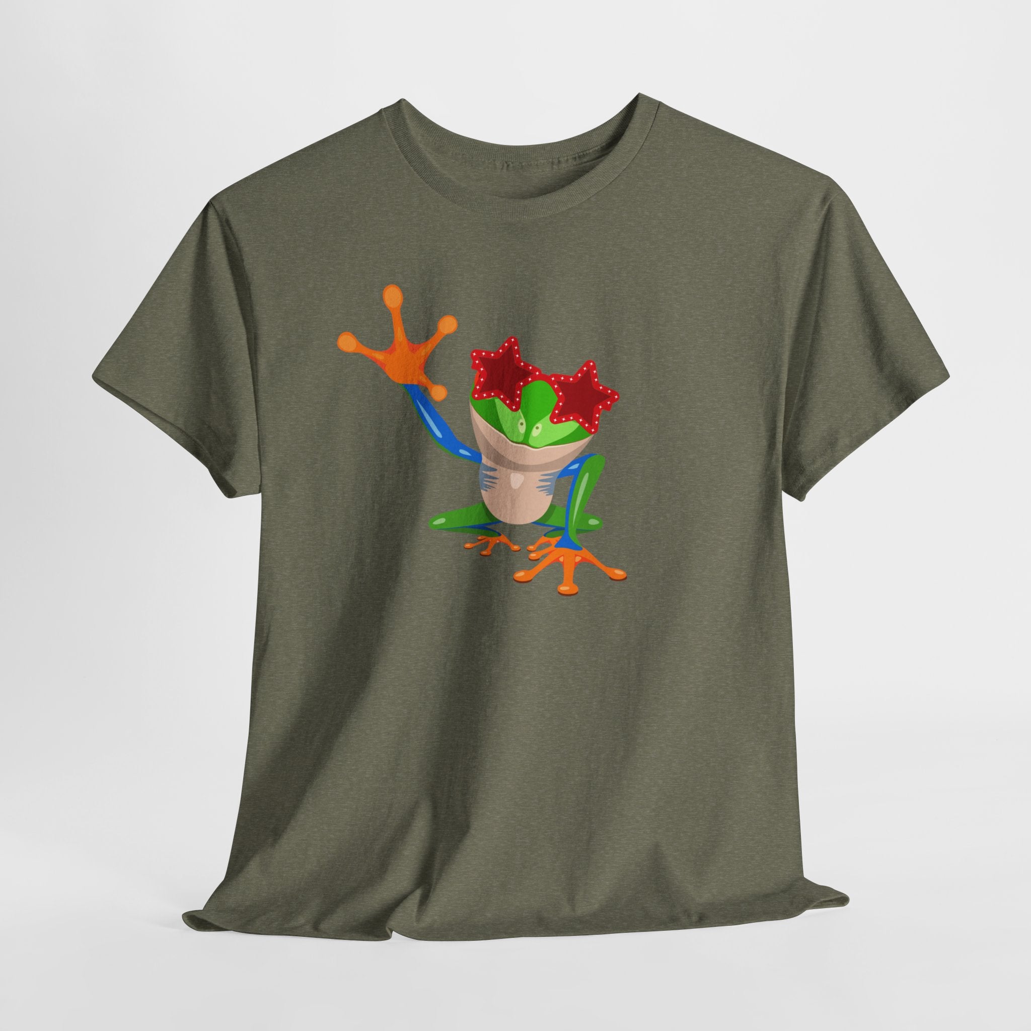 Fun Rocket Man Tree Frog Unisex Heavy Cotton Tee - Fun, Quirky Apparel for Nature Lovers, Gift for Kids and Adults, Summer Casual Wear, [...]