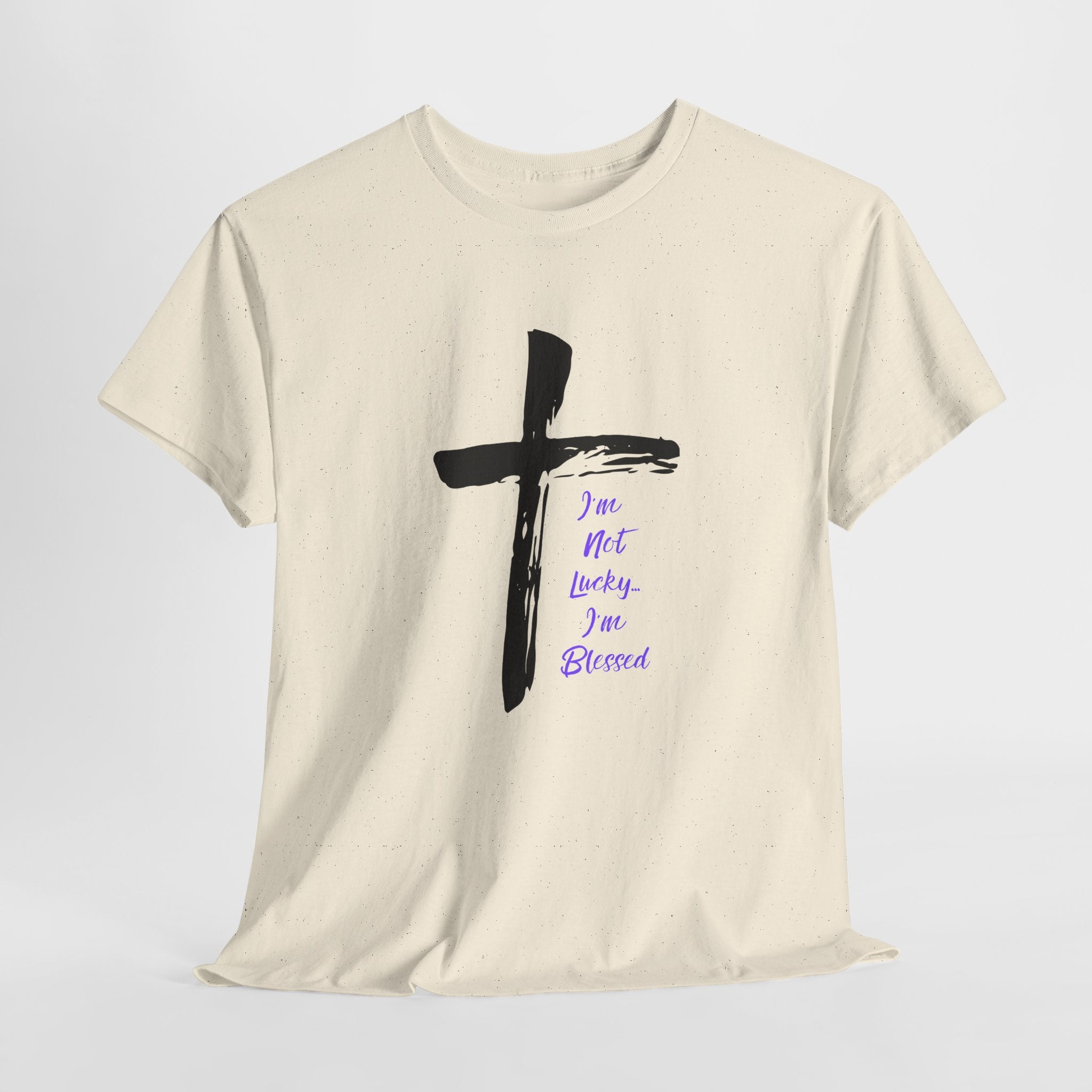 Faith-Inspired Unisex Heavy Cotton Tee - 'I NOT Lucky ...I Am Blessed'