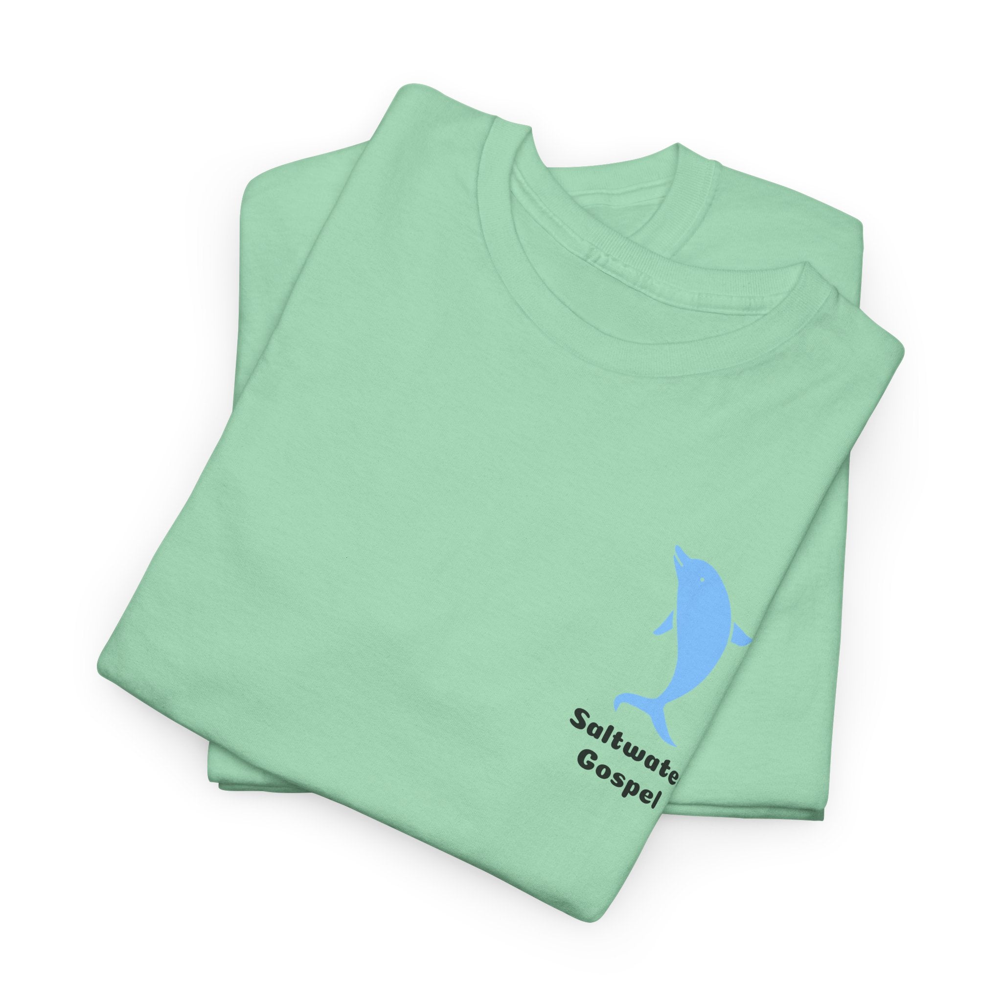 Declare the Ocean is your Soulmate with this Dolphin Design Saltwater Gospel Tee Shirt
