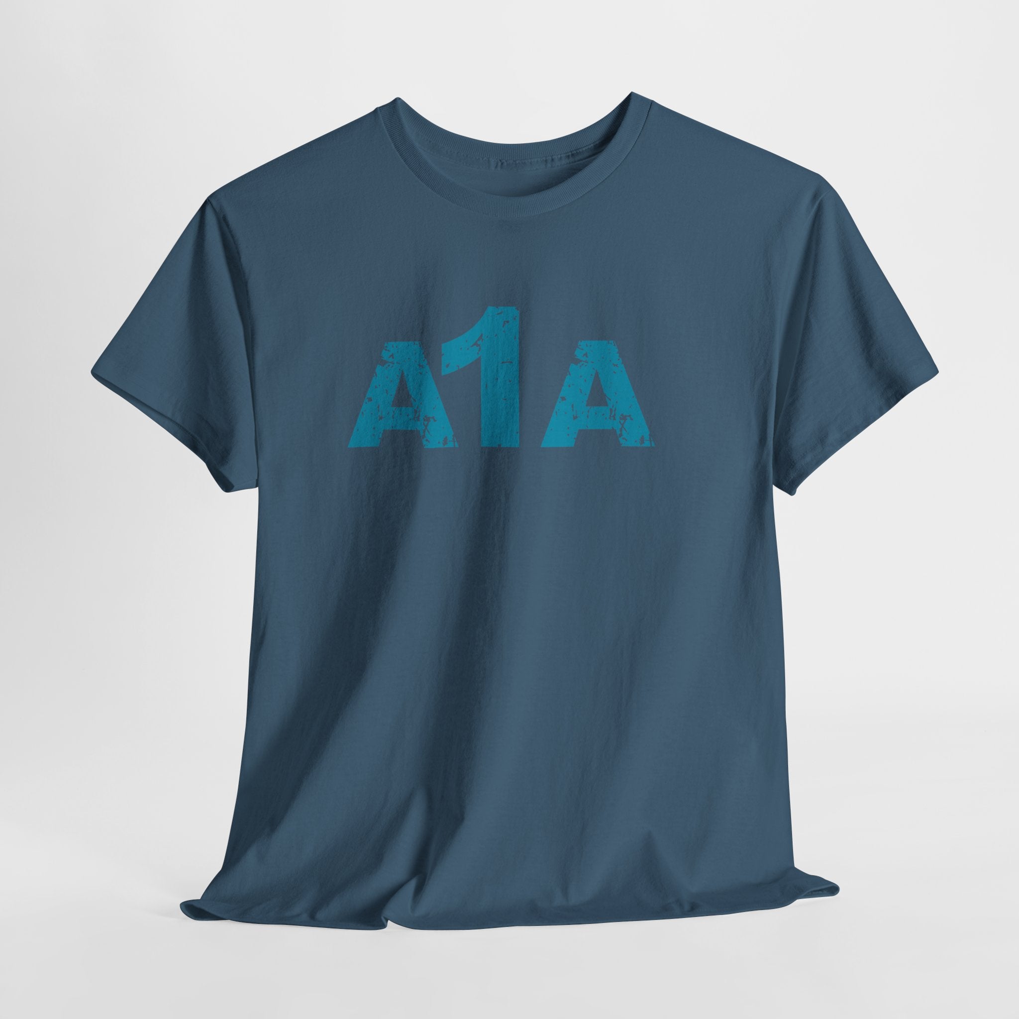 Headin Down The Coast on A1A Retro Beach Unisex Heavy Cotton T‑Shirt — Vintage Florida Highway Nautical Tee