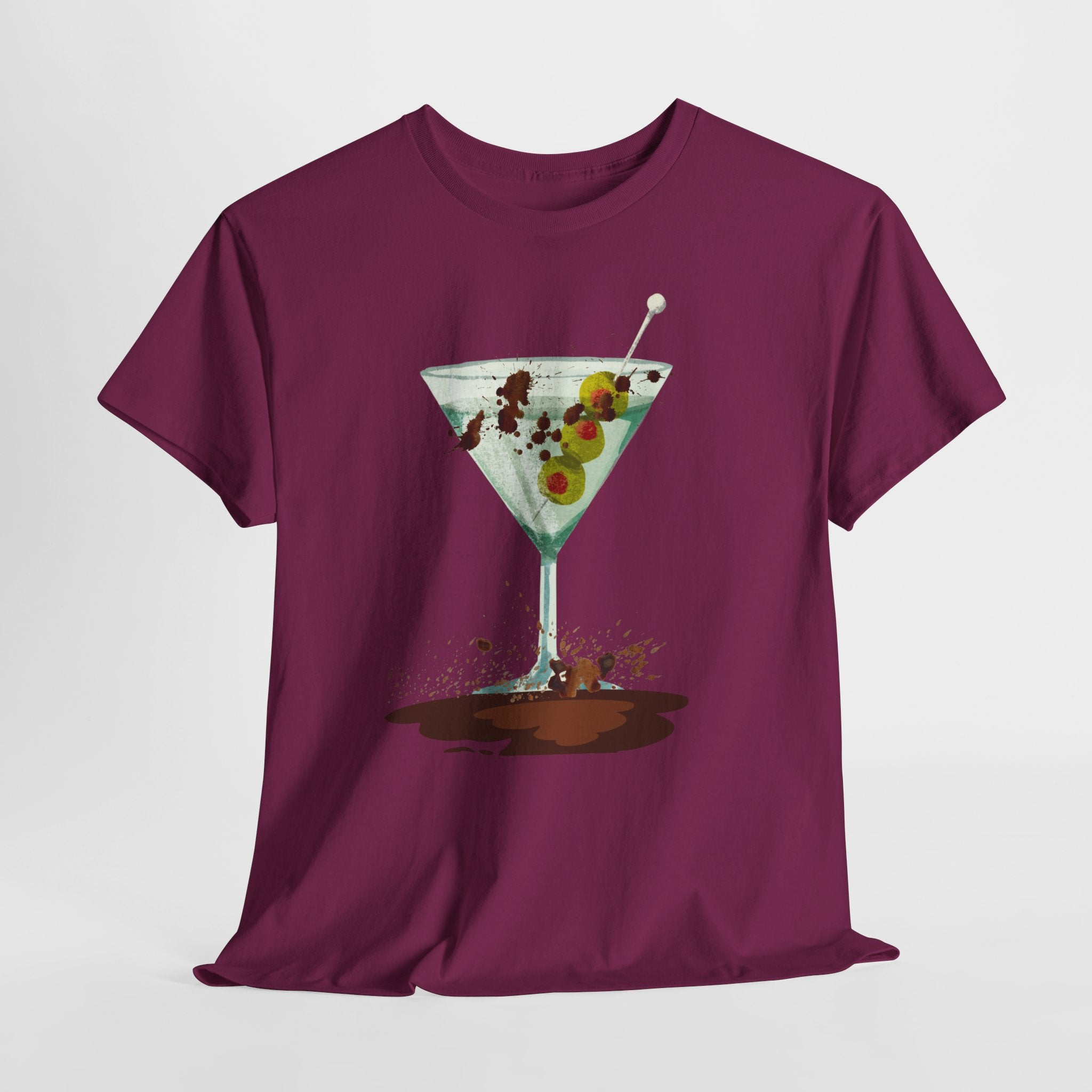 Fun Graphic "Dirty Martini" Unisex Heavy Cotton T-Shirt — Contemporary Graphic Cocktail Culture