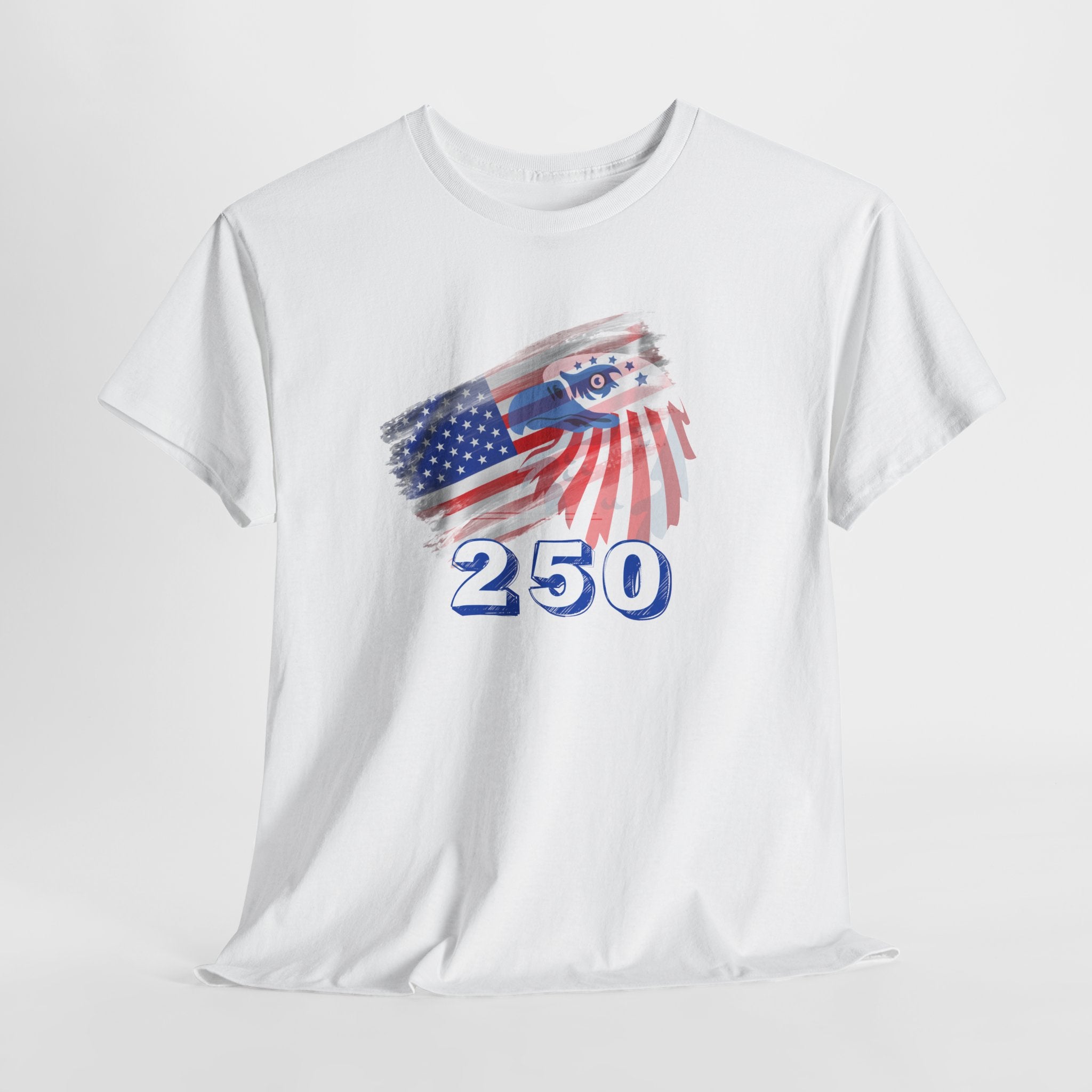 Patriotic 250 Birthday Graphic Tee, USA Flag T-Shirt, Americana Unisex Cotton Shirt, Independence Day Apparel, 250 Year Celebration Top