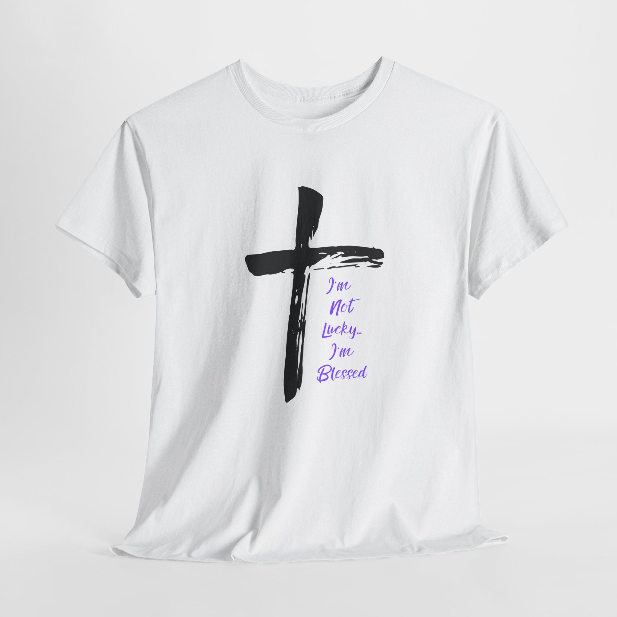 Faith-Inspired Unisex Heavy Cotton Tee - 'I NOT Lucky ...I Am Blessed'