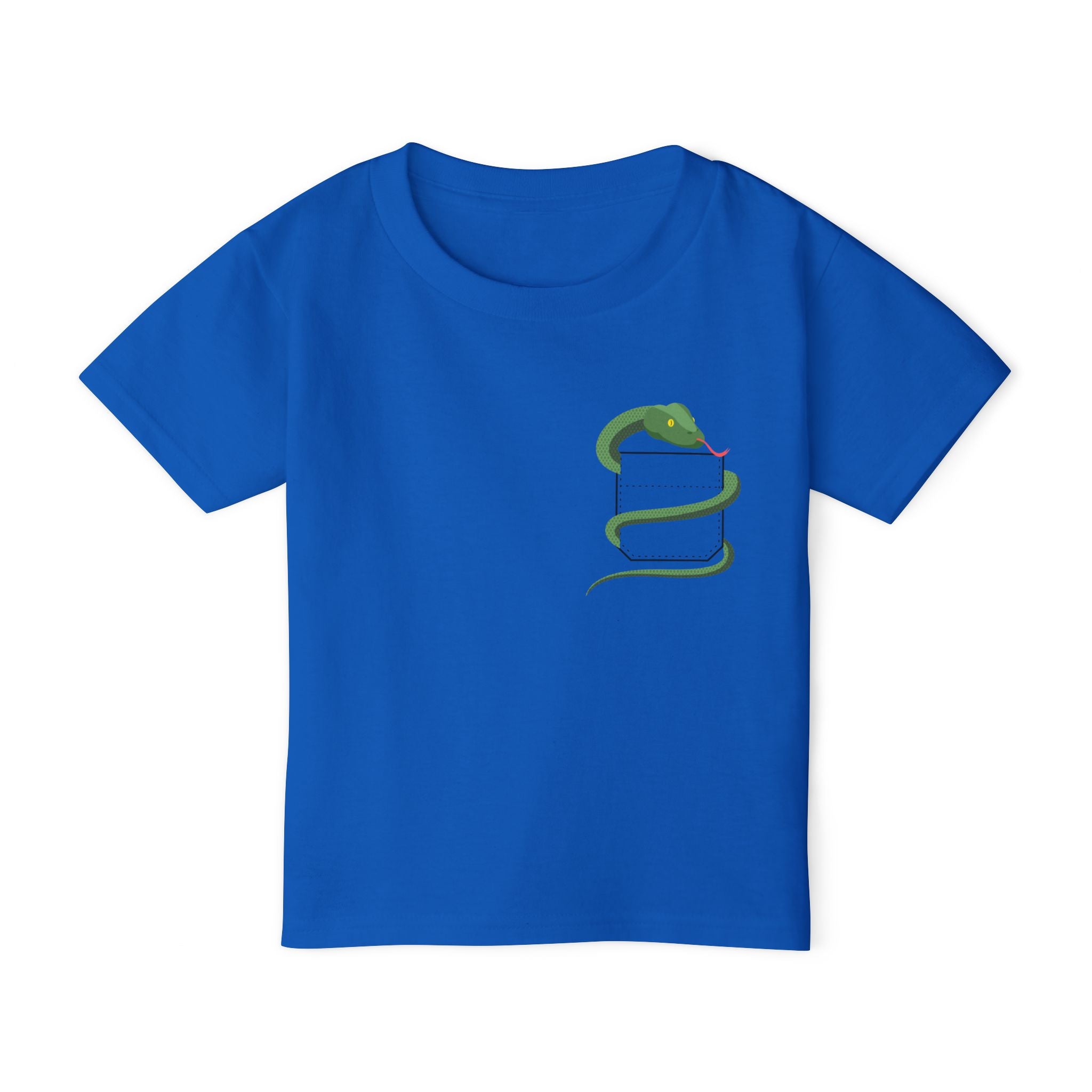 Cute Pocket Pet (Snake) Unisex Heavy Cotton Toddler T-Shirt  The shirt does NOT have a Pocket.  The Pocket is part of the Artwork