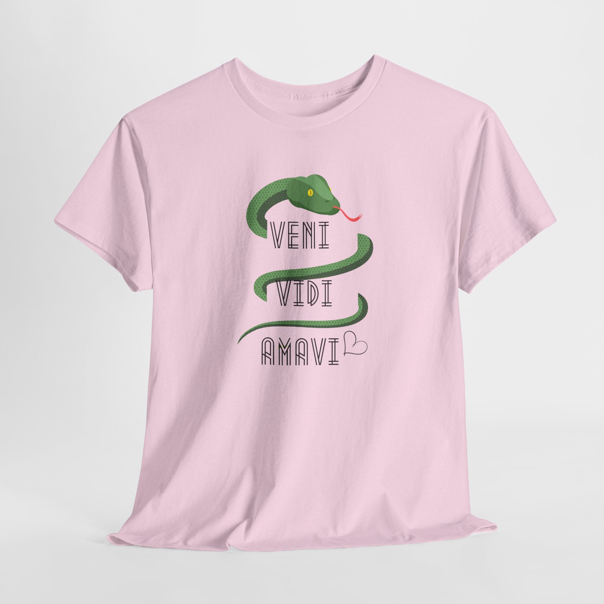 Veni Vidi Amavi  (I Came, I Saw, I Loved) Graphic Unisex Heavy Cotton Tee - Stylish Comfortable T-Shirt for Casual Wear