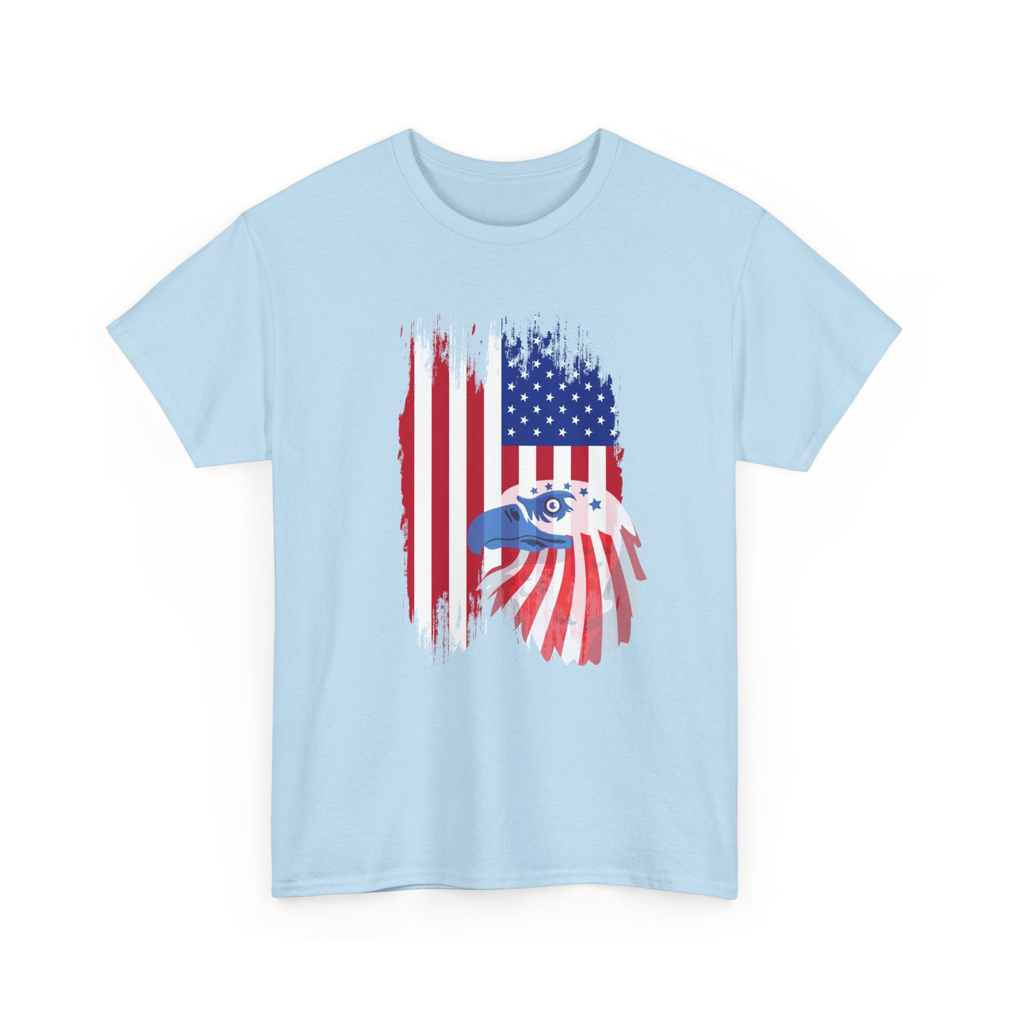 Patriotic Eagle and Flag  Unisex  Cotton T-Shirt, Casual Wear, Independence Day Gift, American Pride Shirt, 4th of July Outfit